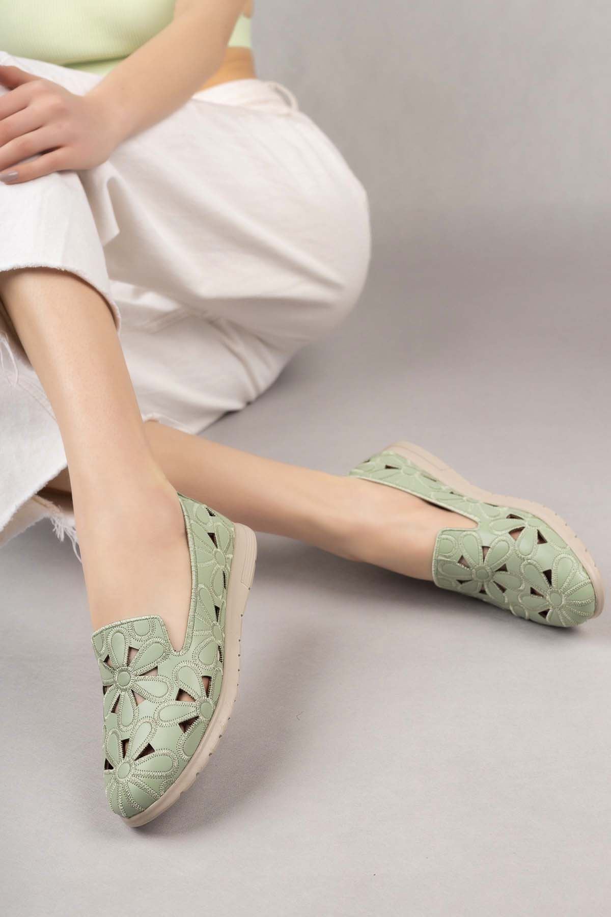 Freemax Kadın Babet Günlük Suni Deri Hafif Rahat Yazlık Ayakkabı Abb 210 Mint