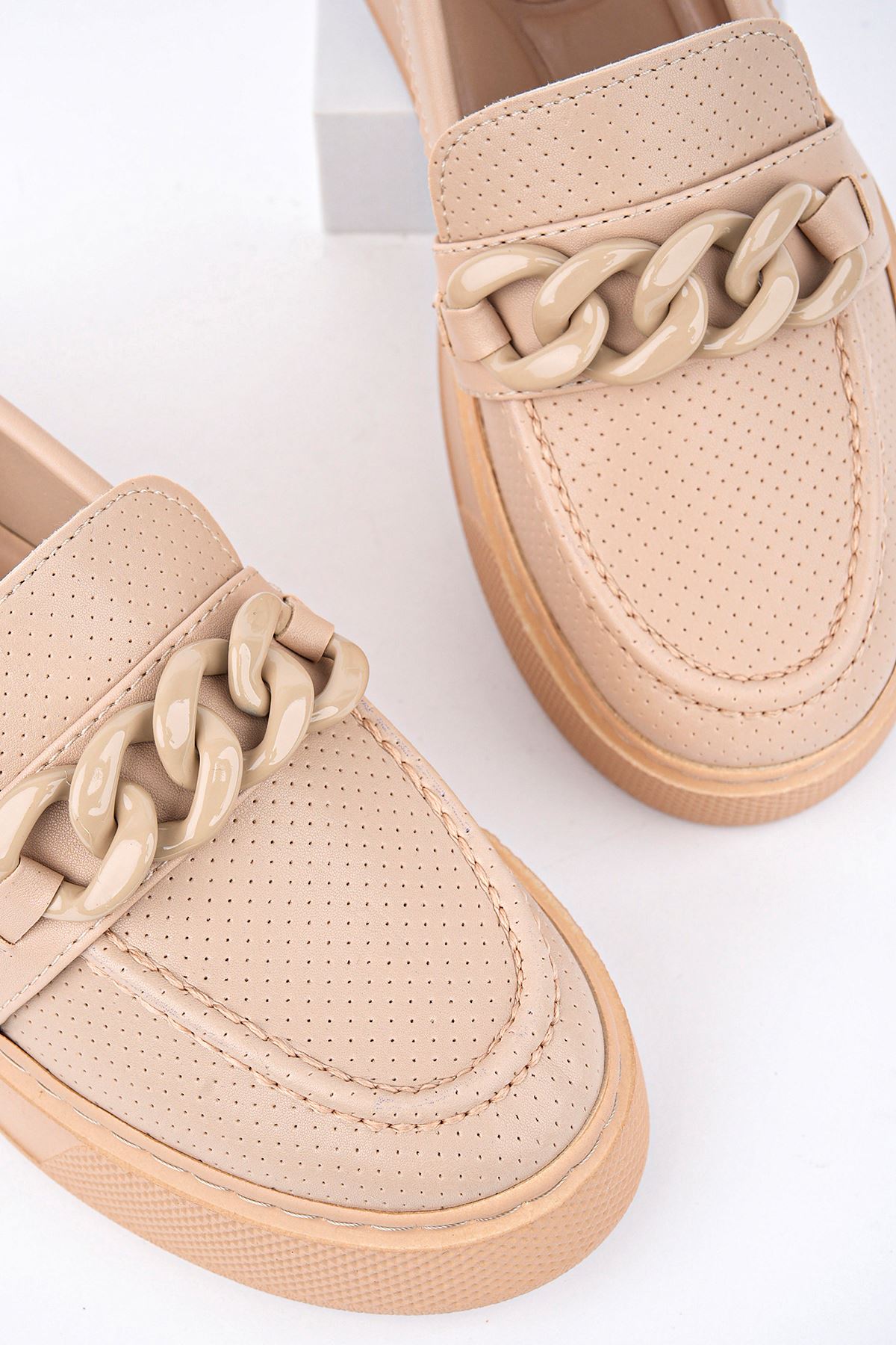 Freemax Kadın Yüksek Taban Günlük Oxford Ayakkabı Abb.505 Nut