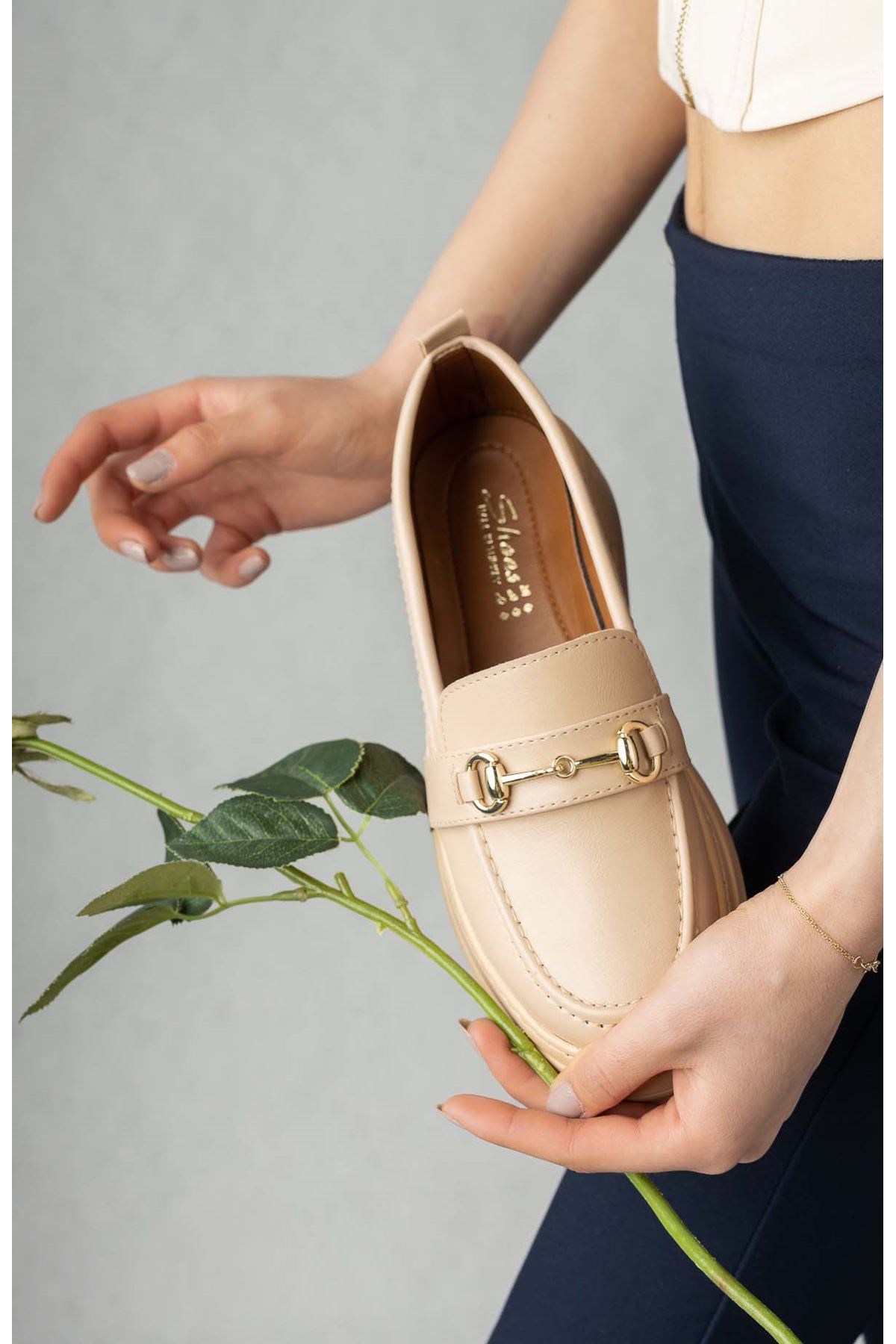 Freemax Kadın Günlük Suni Deri Hafif Rahat Casual Ayakkabı Abboud 503 Ten