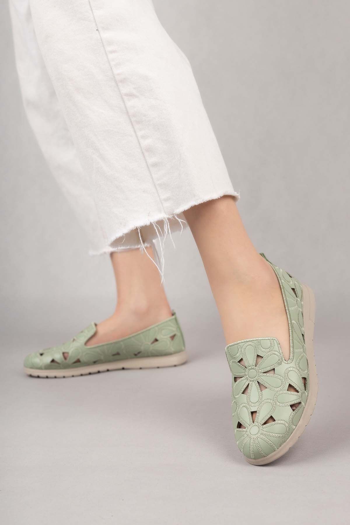 Freemax Kadın Babet Günlük Suni Deri Hafif Rahat Yazlık Ayakkabı Abb 210 Mint