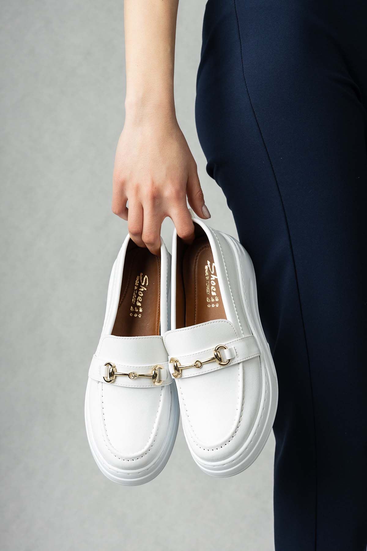 Freemax Kadın Günlük Suni Deri Hafif Rahat Casual Ayakkabı Abboud 503 Beyaz