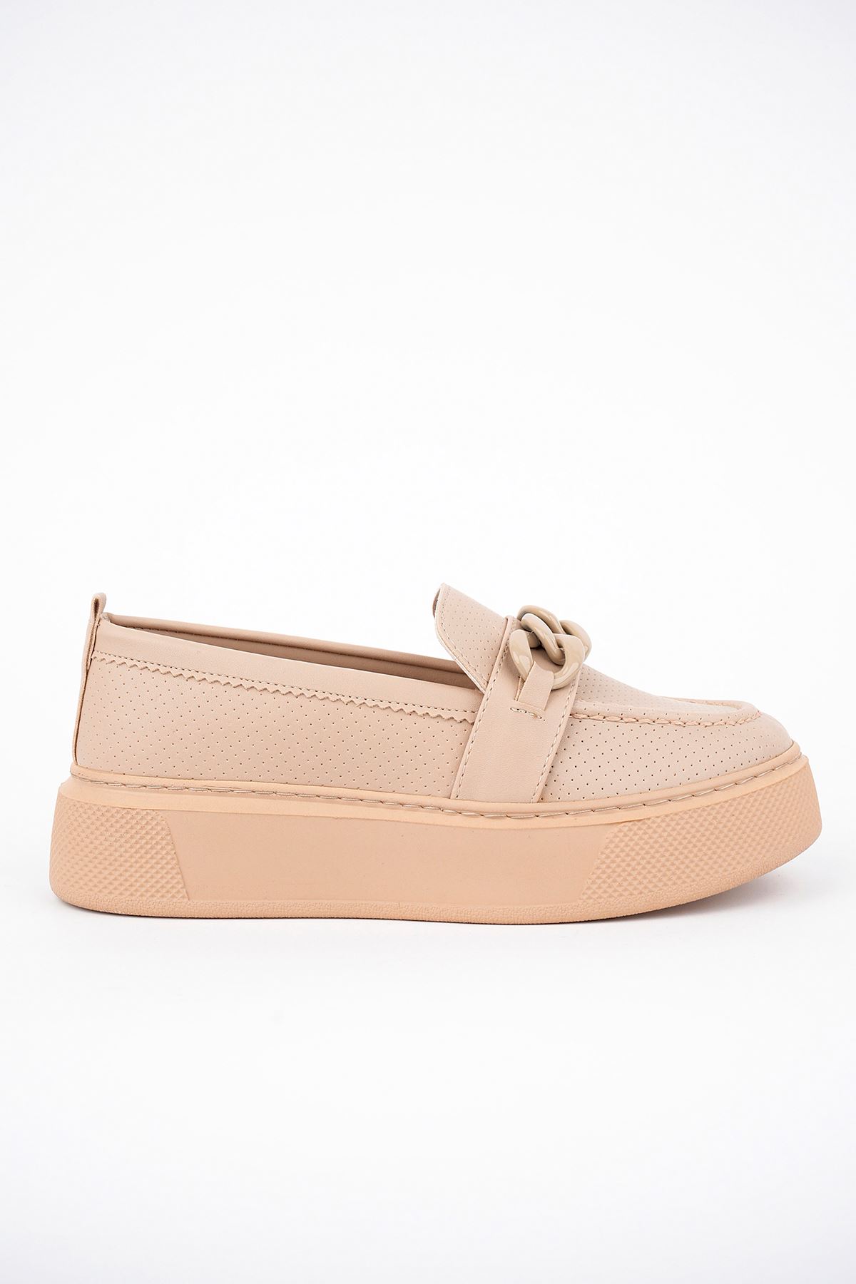 Freemax Kadın Yüksek Taban Günlük Oxford Ayakkabı Abb.505 Nut