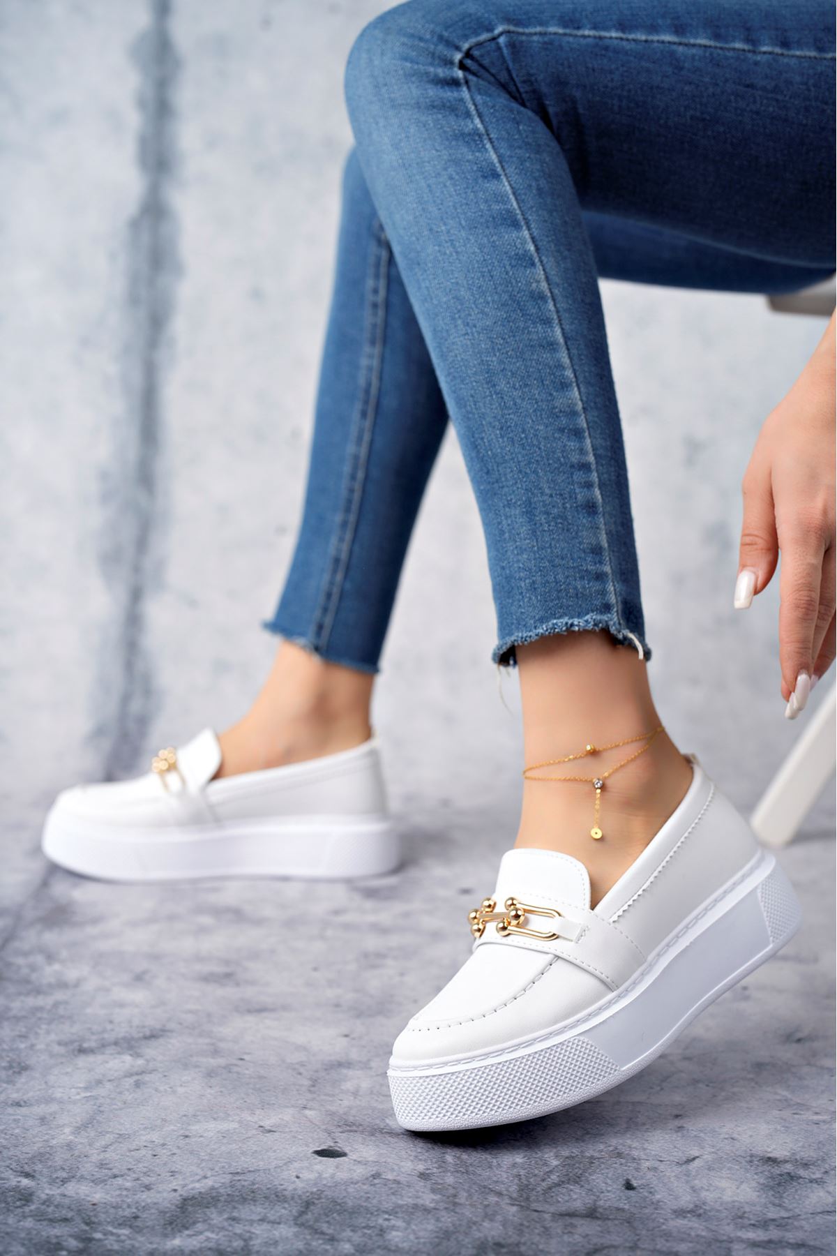 Freemax Kadın  Günlük Oxford Ayakkabı Abb.1502 Beyaz