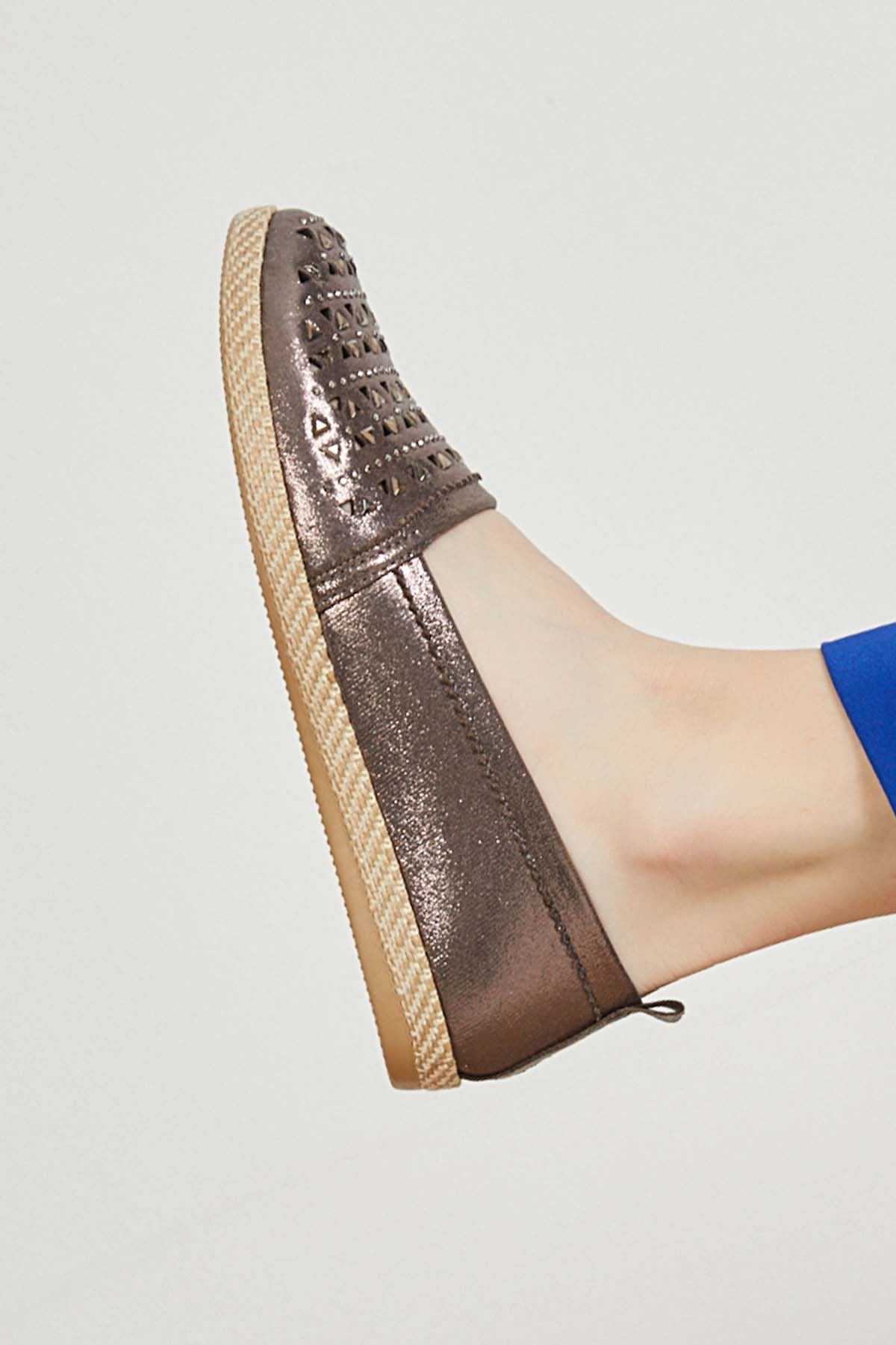 Freemax Günlük Comfortable Kadın Babet Ayakkabı Bronz