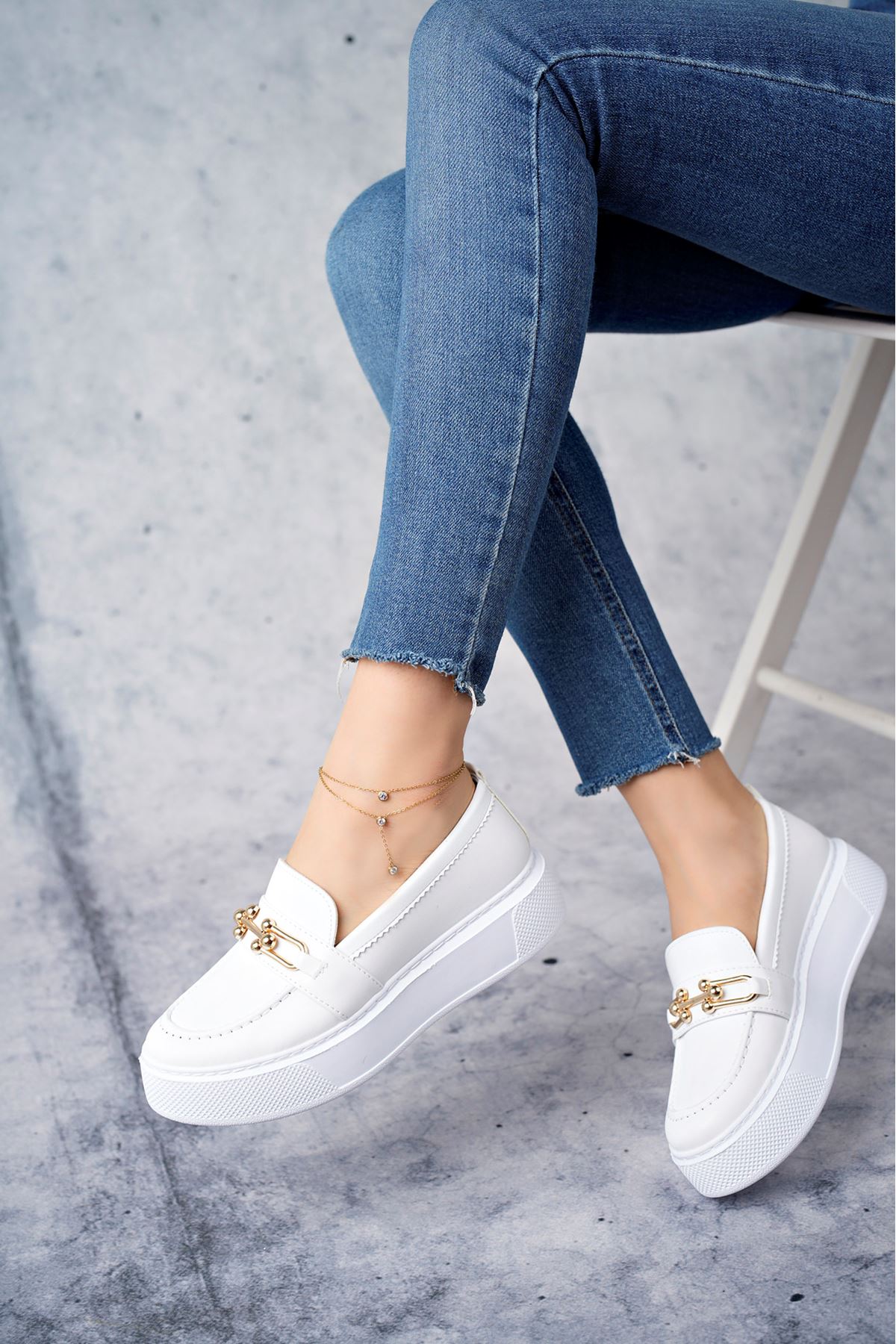 Freemax Kadın  Günlük Oxford Ayakkabı Abb.1502 Beyaz