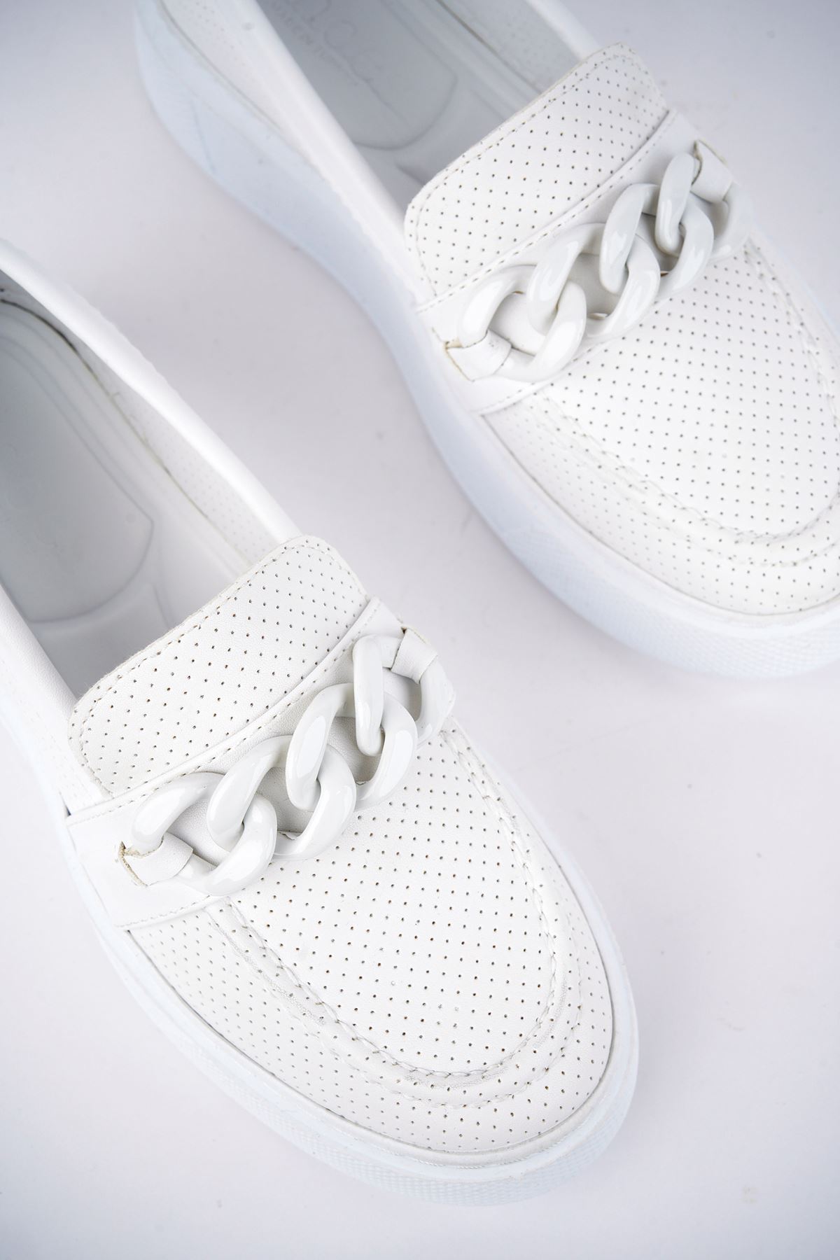 Freemax Kadın Yüksek Taban Günlük Oxford Ayakkabı Abb.505 Beyaz