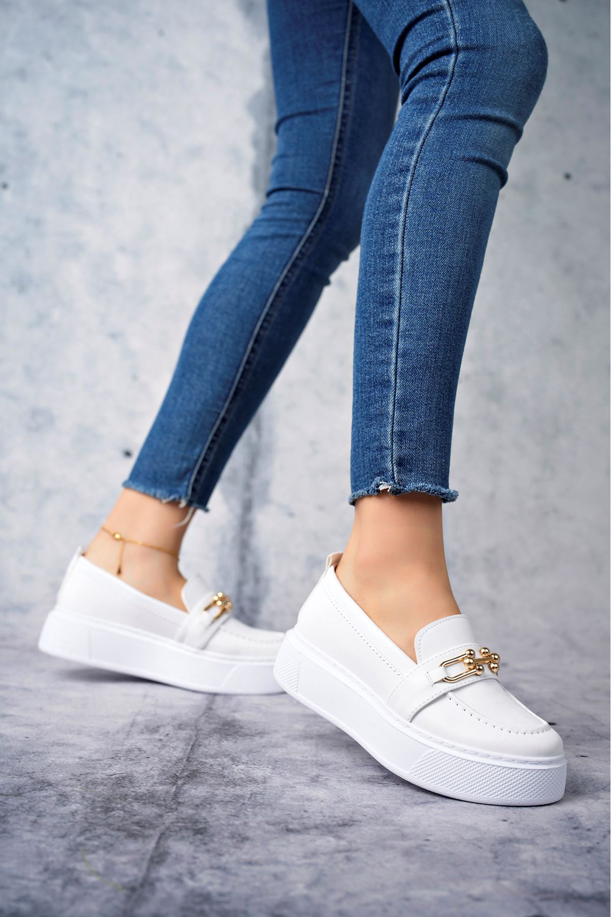 Freemax Kadın  Günlük Oxford Ayakkabı Abb.1502 Beyaz