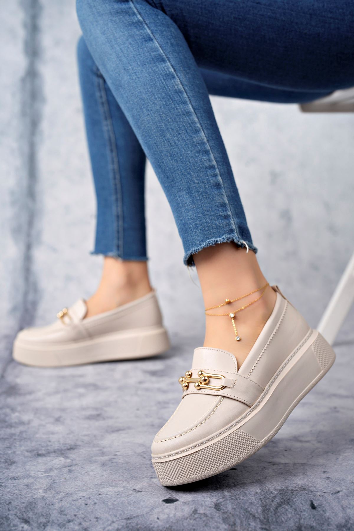 Freemax Kadın  Günlük Oxford Ayakkabı Abb.1502 Ten