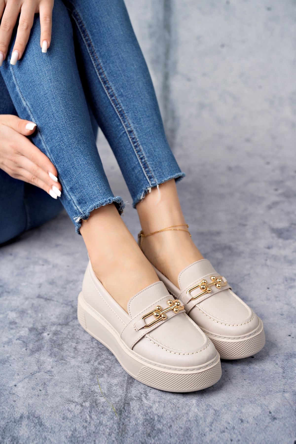 Freemax Kadın  Günlük Oxford Ayakkabı Abb.1502 Ten