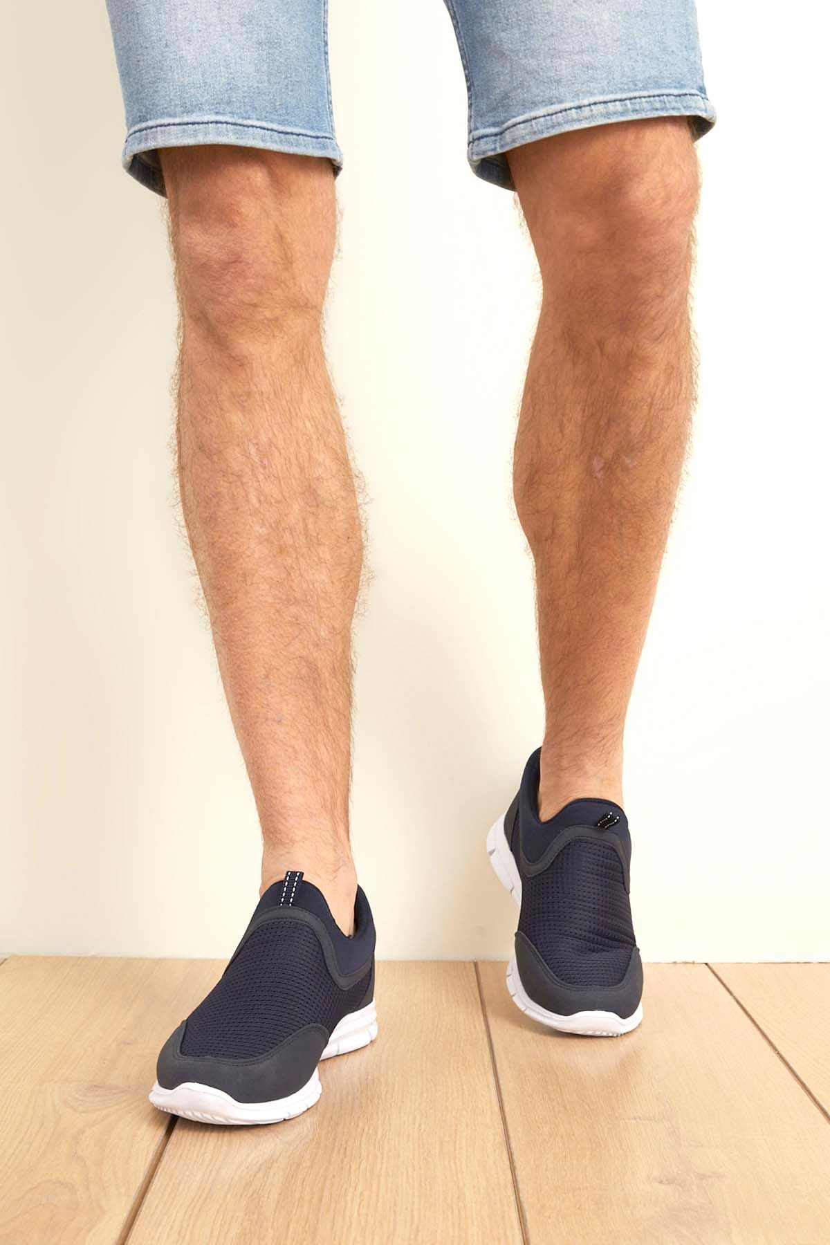 Freemax Unisex  Konforlu Yürüyüş Spor Sneaker Ayakkabı LACİVERT BEYAZ