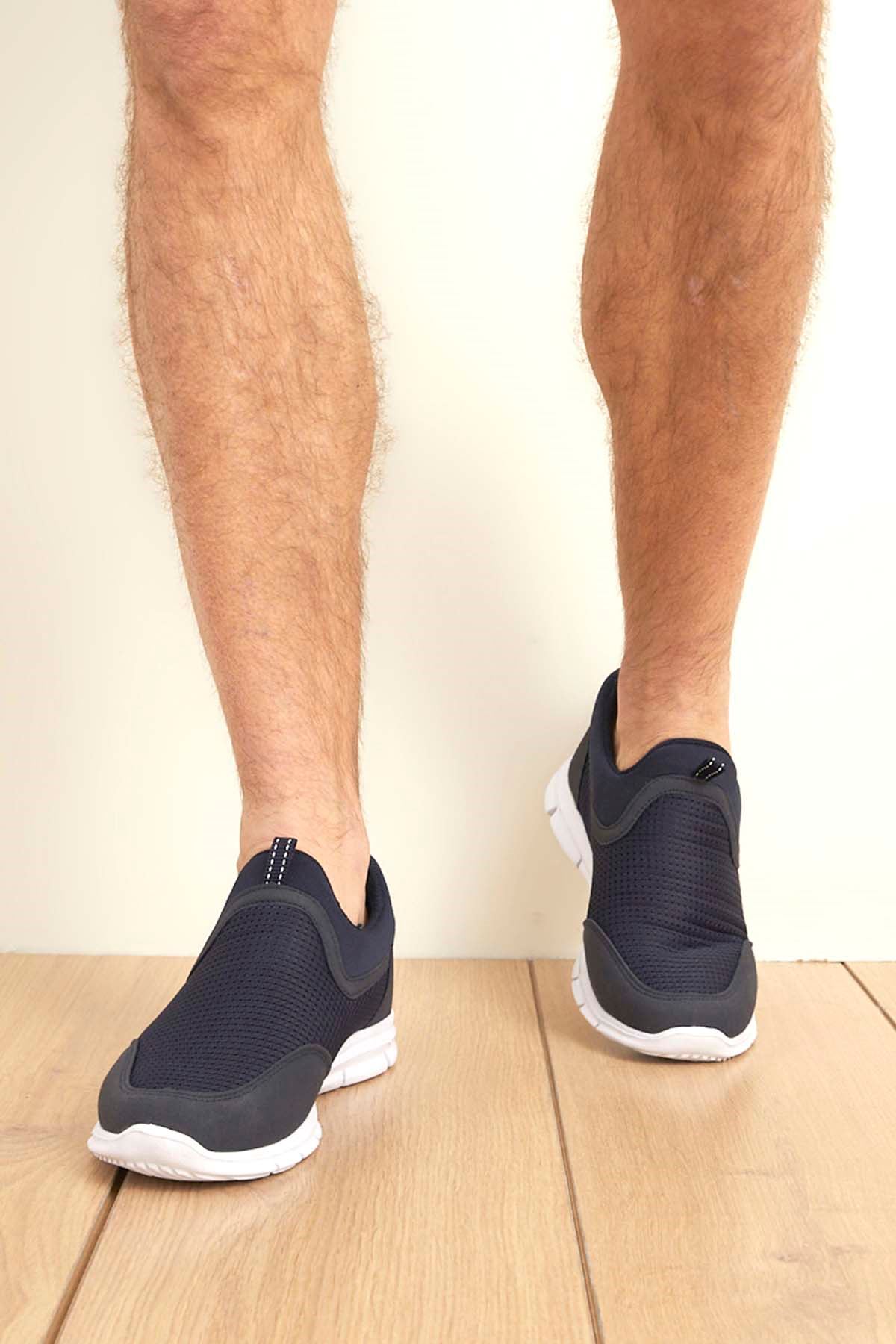 Freemax Unisex  Konforlu Yürüyüş Spor Sneaker Ayakkabı LACİVERT BEYAZ