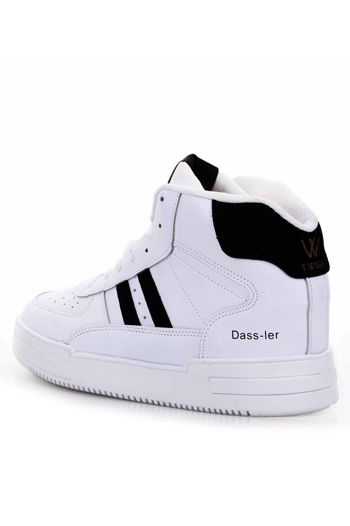 Freemax Unisex Garantili  Sneaker Spor Bot Ayakkabı Freemax.177 Beyaz Siyah