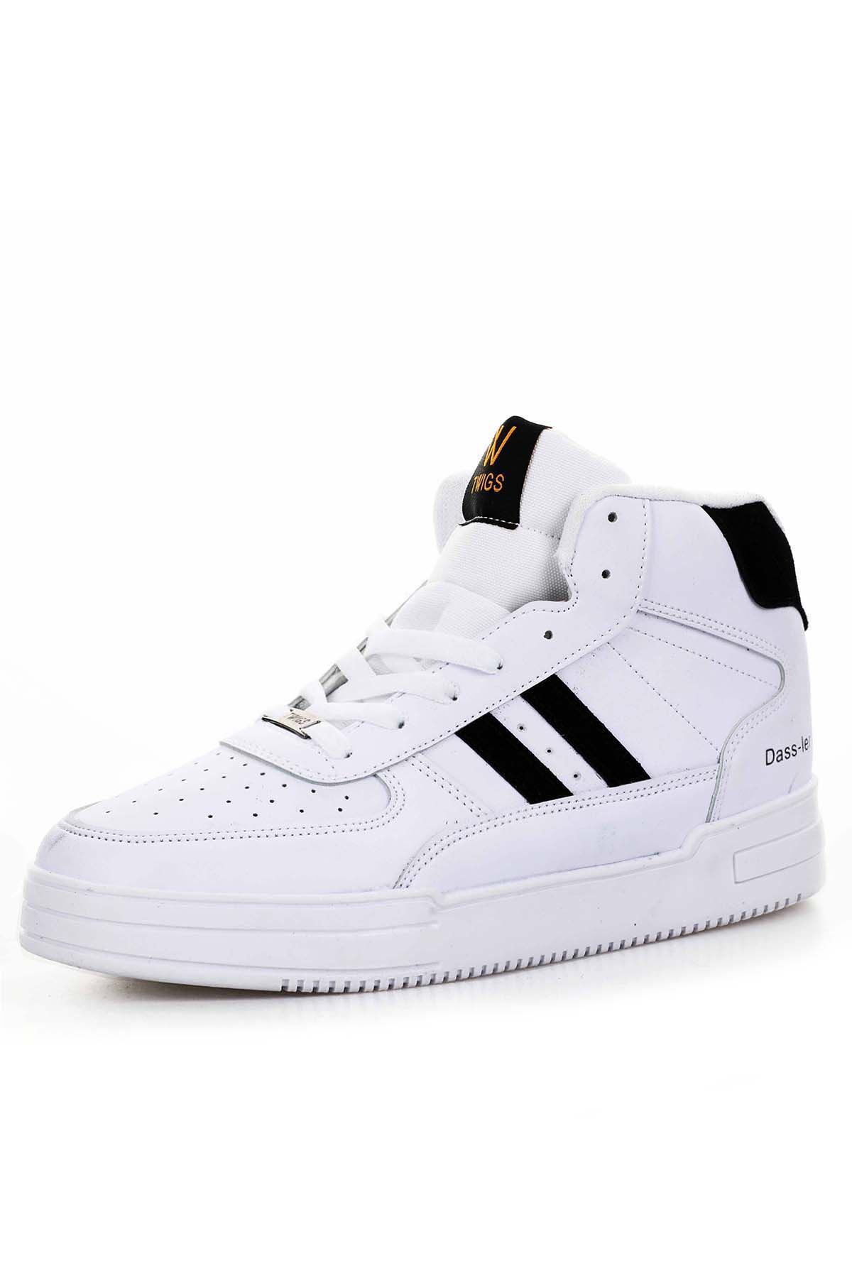 Freemax Unisex Garantili  Sneaker Spor Bot Ayakkabı Freemax.177 Beyaz Siyah