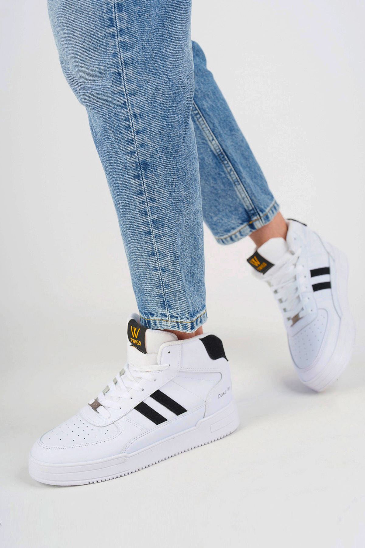 Freemax Unisex Garantili  Sneaker Spor Bot Ayakkabı Freemax.177 Beyaz Siyah