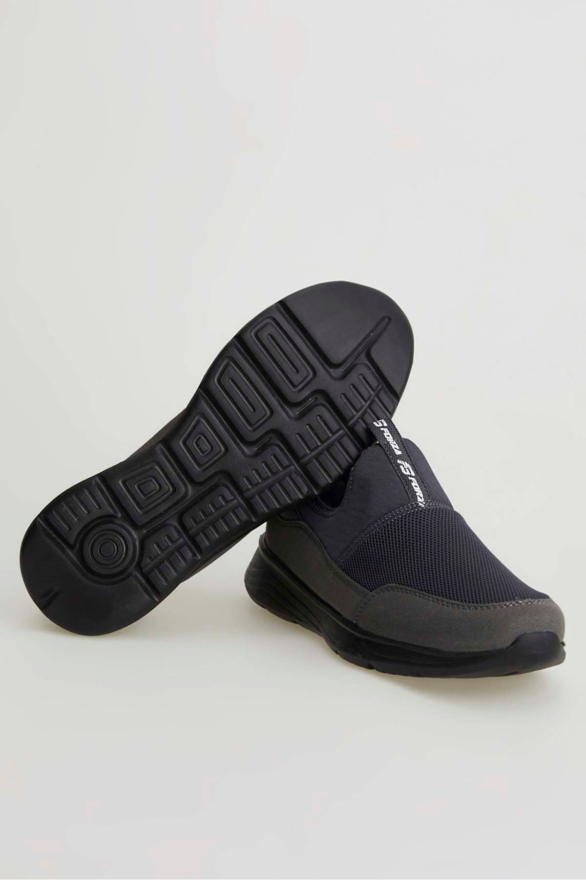 Freemax Unisex  Hafif Esnek Rahat Spor Sneaker Ayakkabı 1612 Füme Siyah