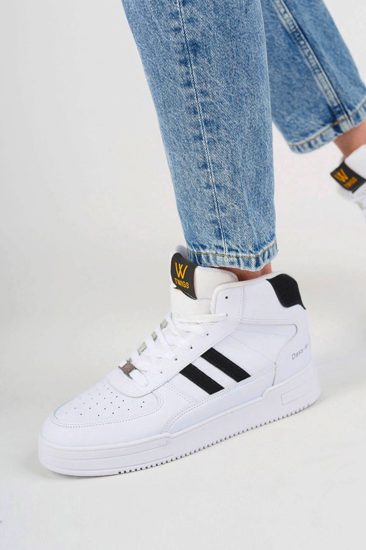 Freemax Unisex Garantili  Sneaker Spor Bot Ayakkabı Freemax.177 Beyaz Siyah