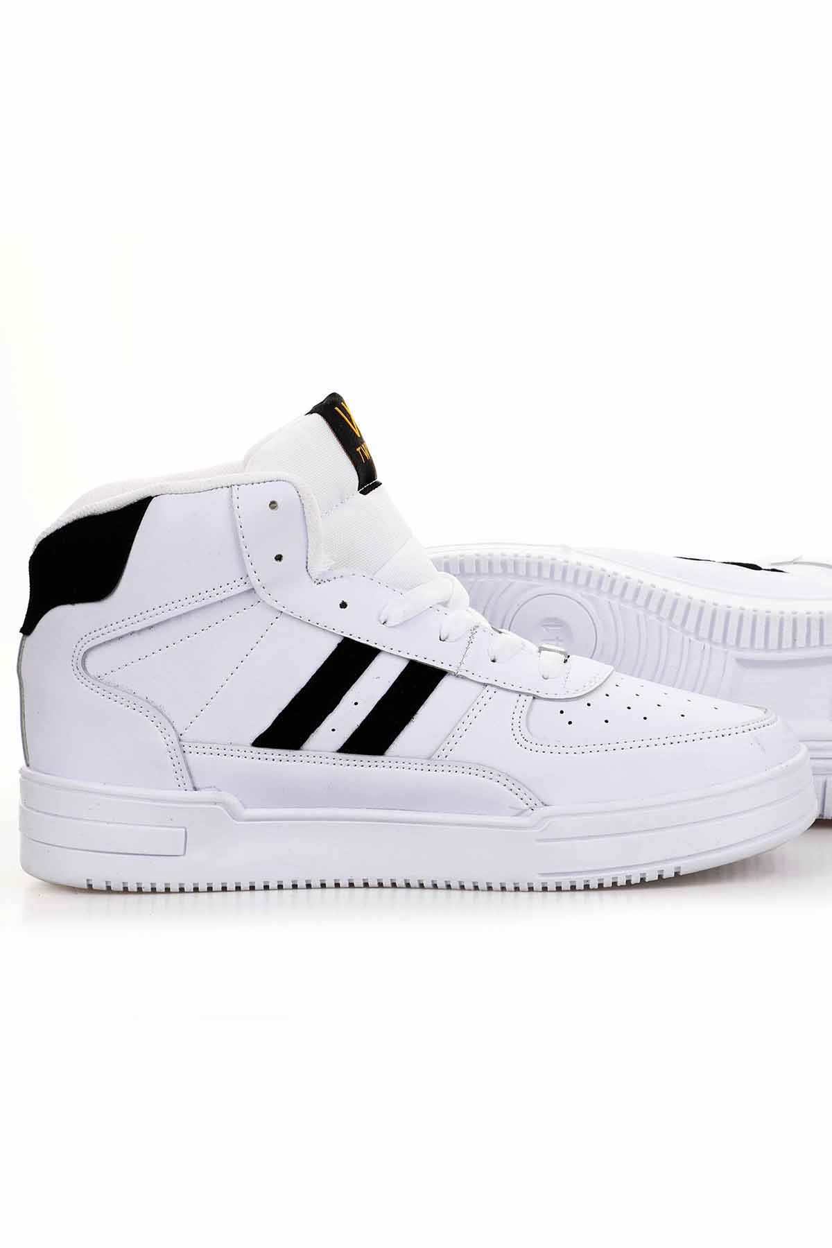 Freemax Unisex Garantili  Sneaker Spor Bot Ayakkabı Freemax.177 Beyaz Siyah