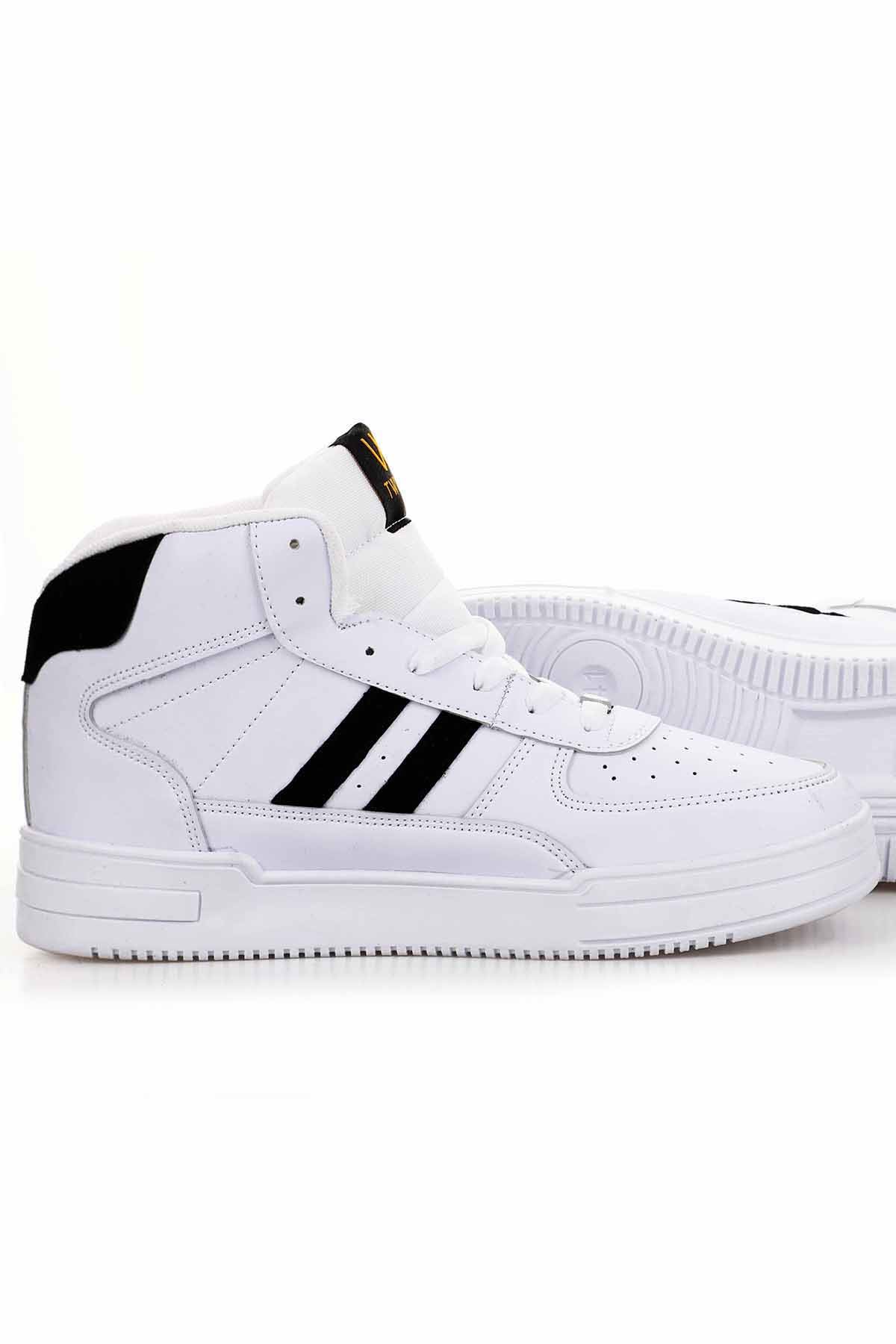 Freemax Unisex Garantili  Sneaker Spor Bot Ayakkabı Freemax.177 Beyaz Siyah