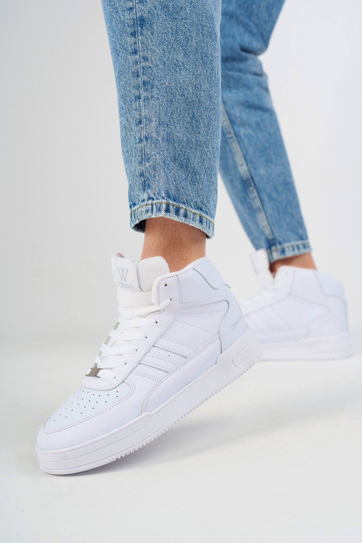 Freemax Unisex Garantili  Sneaker Spor Bot Ayakkabı Freemax.177 BEYAZ BEYAZ