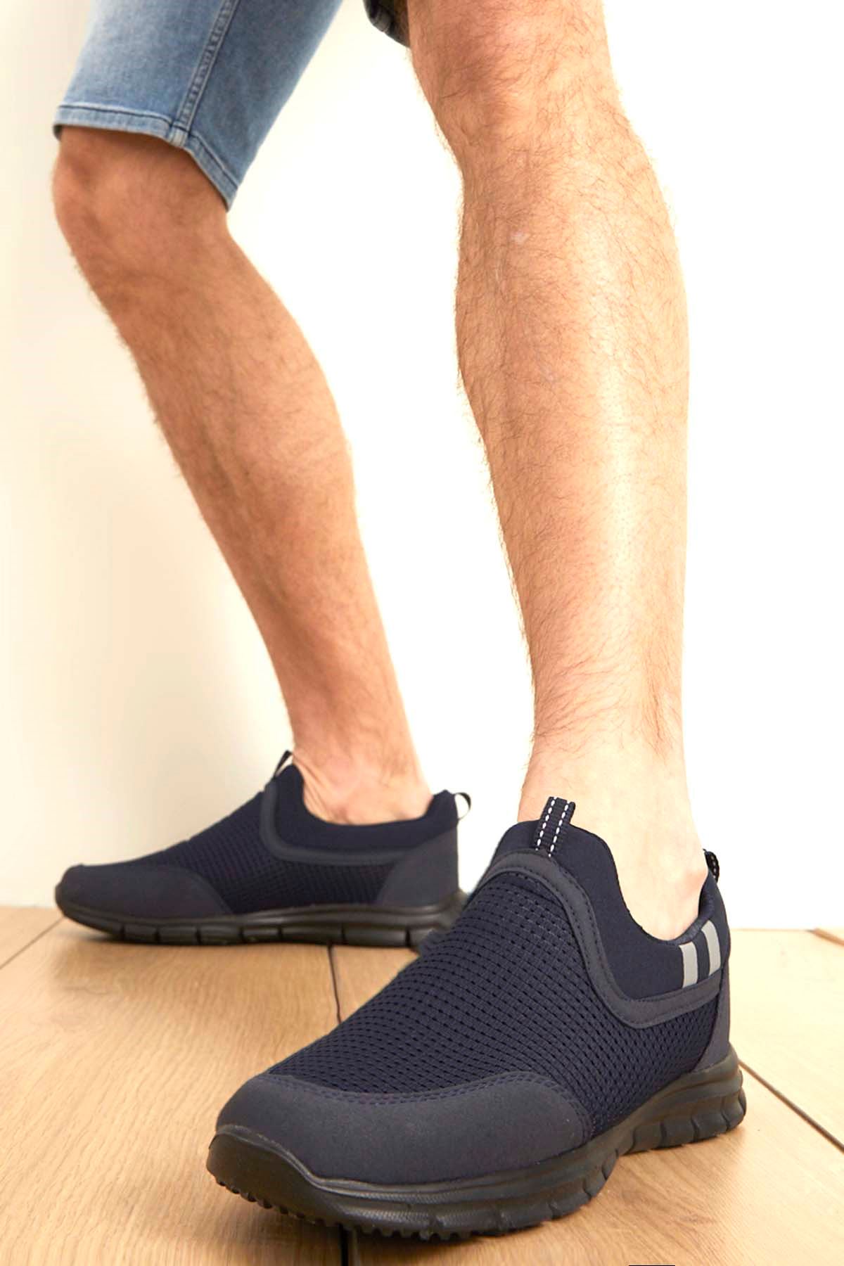 Freemax Unisex  Konforlu Yürüyüş Spor Sneaker Ayakkabı Lacivert Siyah