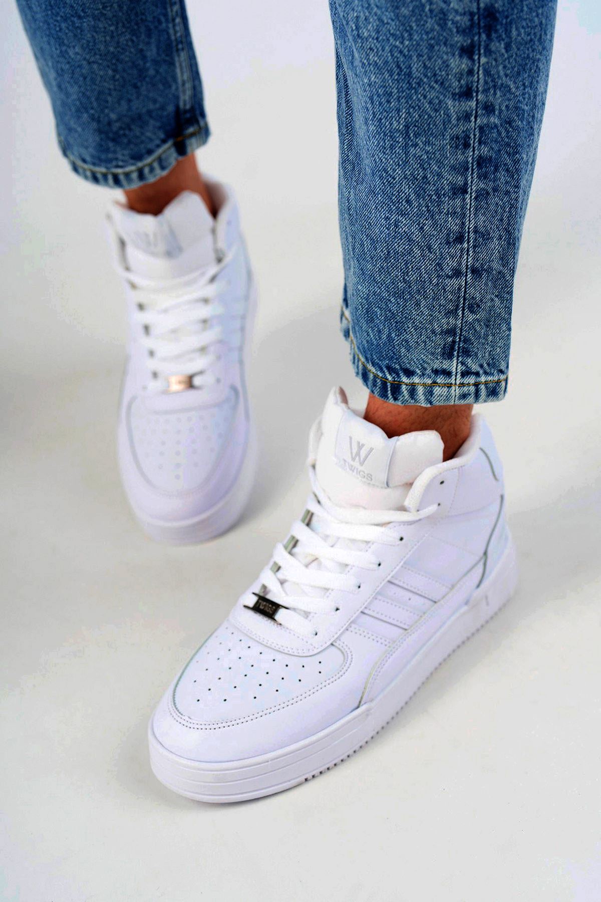 Freemax Unisex Garantili  Sneaker Spor Bot Ayakkabı Freemax.177 BEYAZ BEYAZ