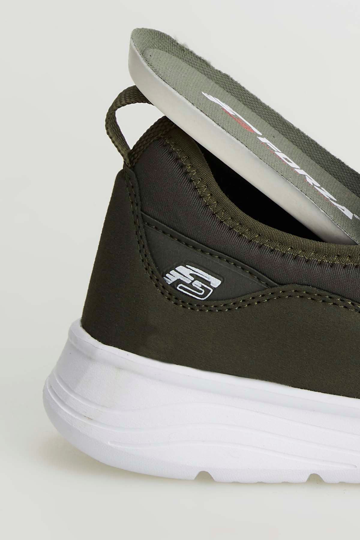 Freemax Unisex  Hafif Esnek Rahat Spor Sneaker Ayakkabı 1612 Haki Beyaz