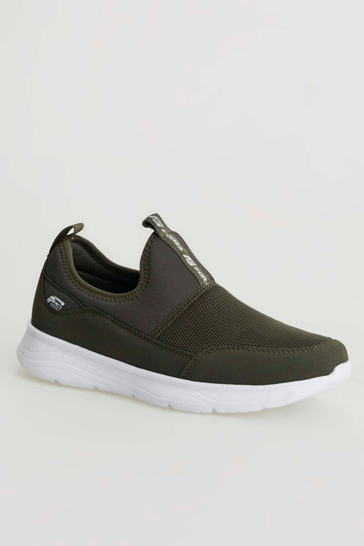 Freemax Unisex  Hafif Esnek Rahat Spor Sneaker Ayakkabı 1612 Haki Beyaz