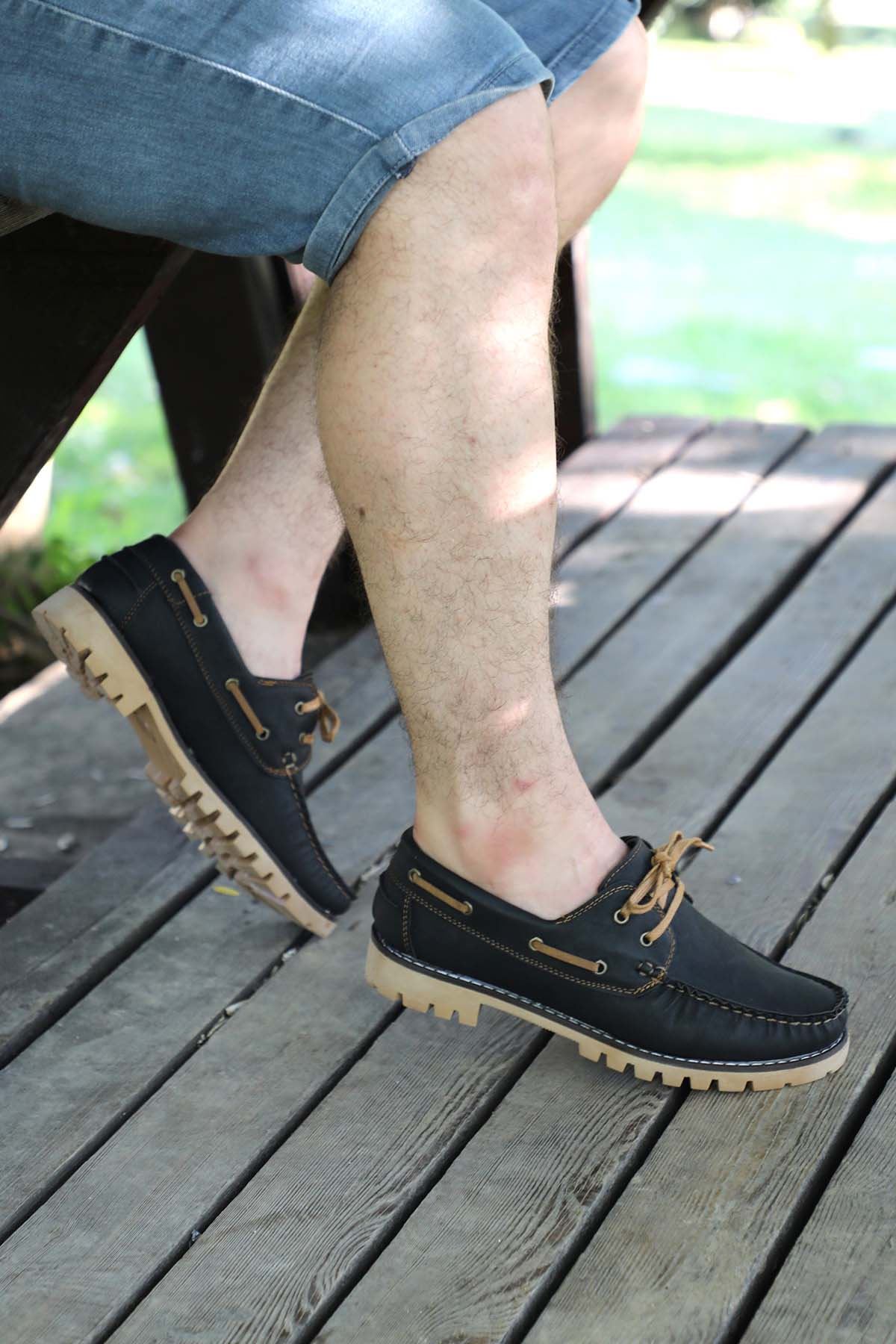 Freemax Erkek Loafer Ayakkabı Ünal ayakkabı 301-2323 Siyah Kum