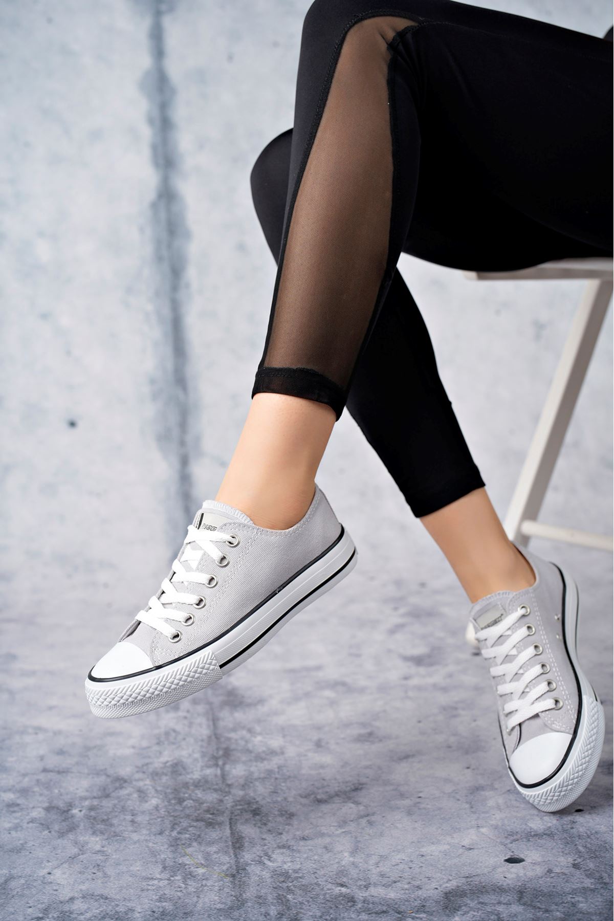 Freemax Kadın Hafif Keten Esnek Taban Spor Sneaker Ayakkab Freemax 4100 Gri