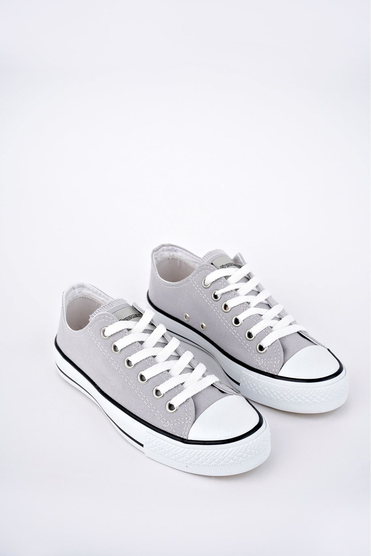 Freemax Kadın Hafif Keten Esnek Taban Spor Sneaker Ayakkab Freemax 4100 Gri