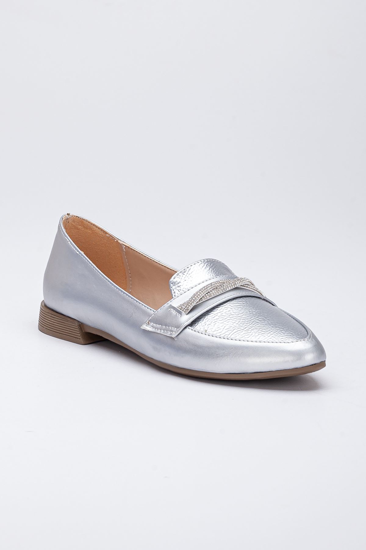 Freemax Kadın Yazlık Rahat Hafif Babet Ayakkabı B04 Gümüş