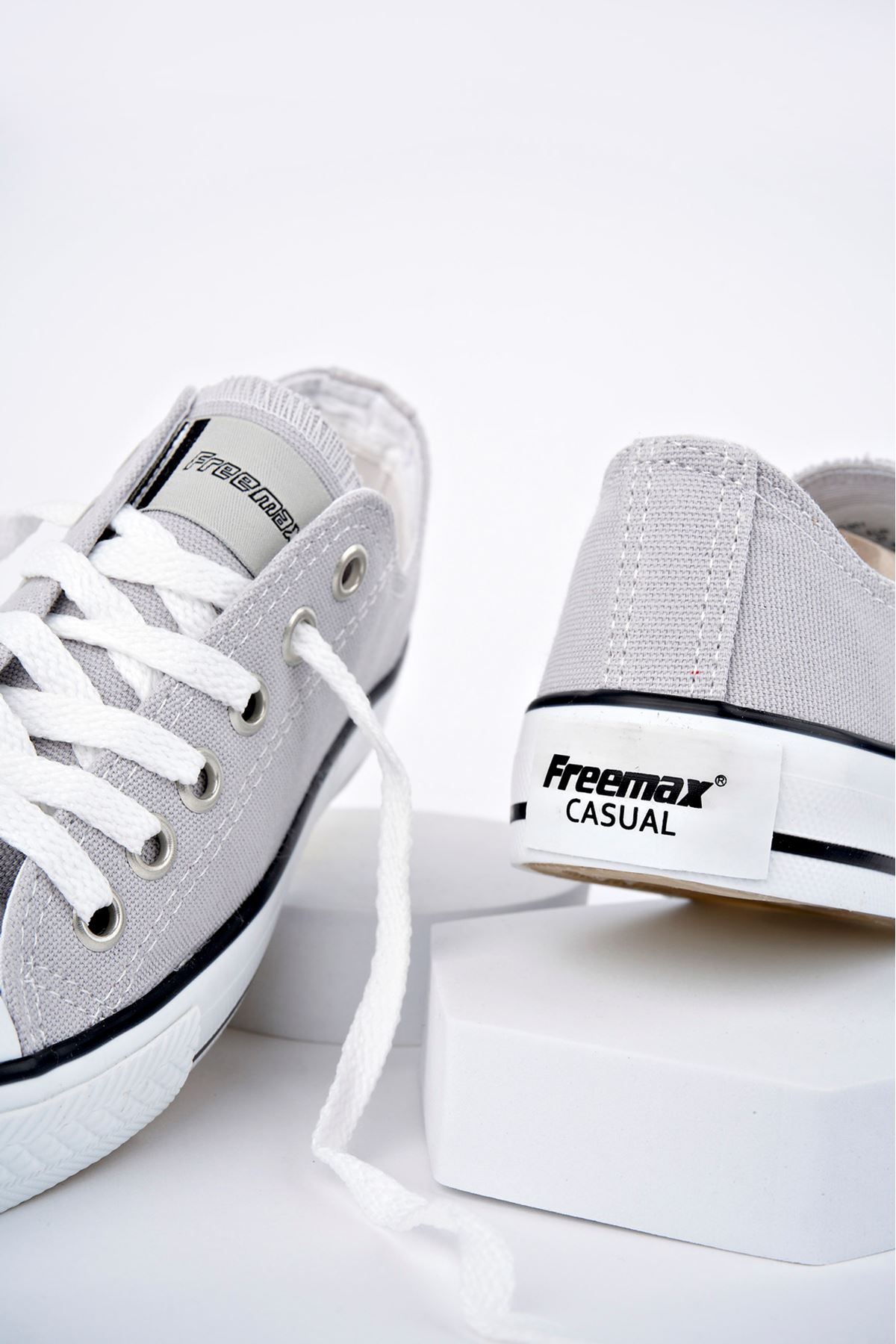 Freemax Kadın Hafif Keten Esnek Taban Spor Sneaker Ayakkab Freemax 4100 Gri