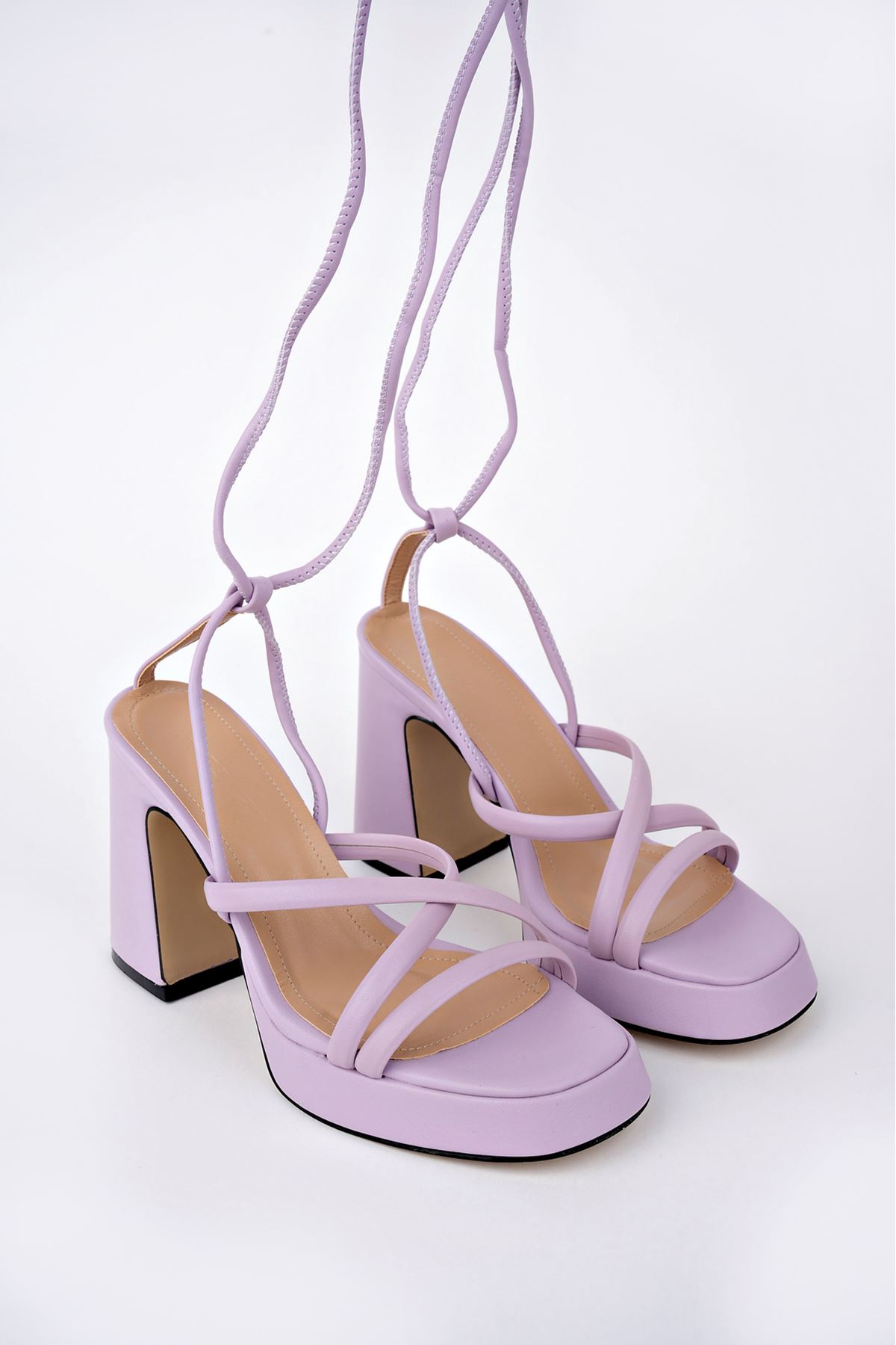 Freemax Kadın Yüksek Klasik 10 cm Topuklu Platform Ayakkabıı Byc 1005 Lila
