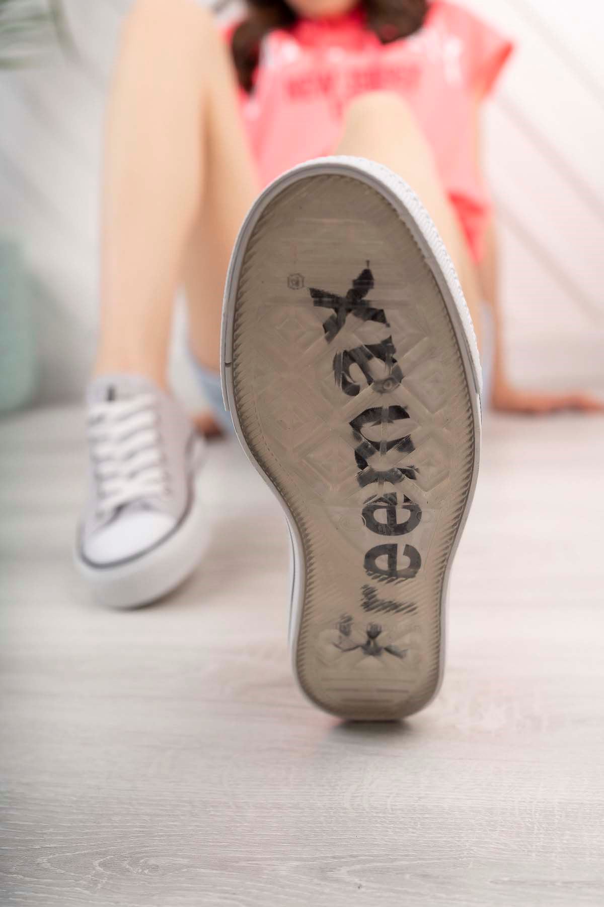 Freemax Kadın Hafif Keten Esnek Taban Spor Sneaker Ayakkab Freemax 4200 Pudra