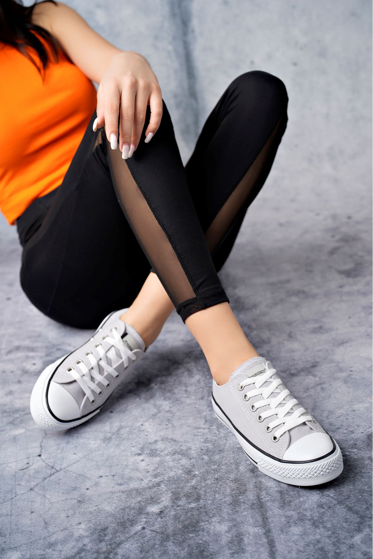 Freemax Kadın Hafif Keten Esnek Taban Spor Sneaker Ayakkab Freemax 4100 Gri