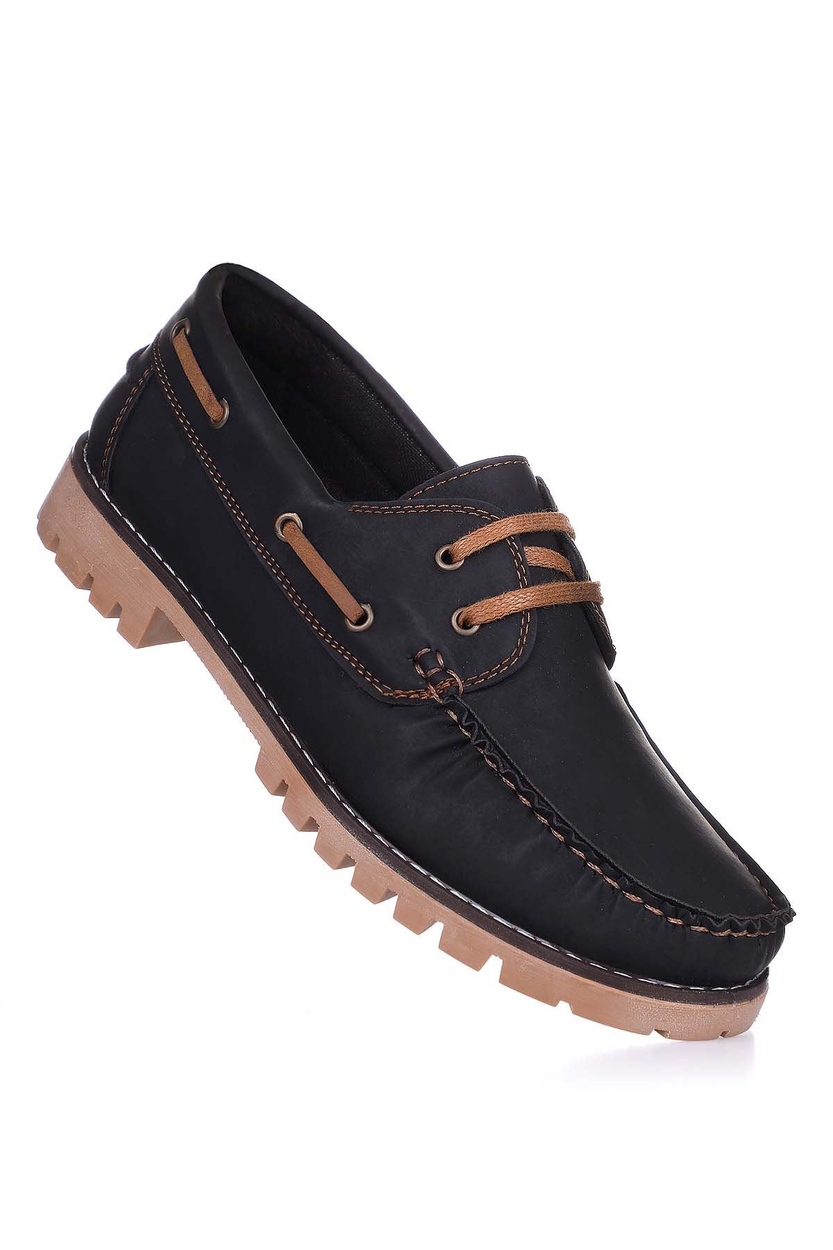 Freemax Erkek Loafer Ayakkabı Ünal ayakkabı 301-2323 Siyah Kum