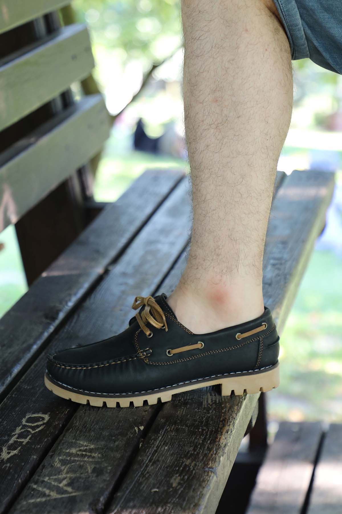 Freemax Erkek Loafer Ayakkabı Ünal ayakkabı 301-2323 Siyah Kum