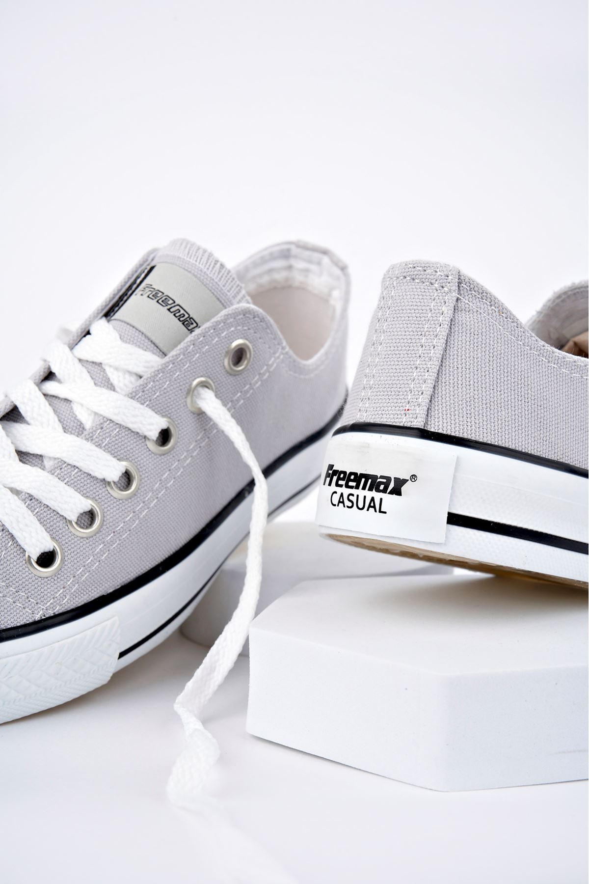 Freemax Kadın Hafif Keten Esnek Taban Spor Sneaker Ayakkab Freemax 4100 Gri