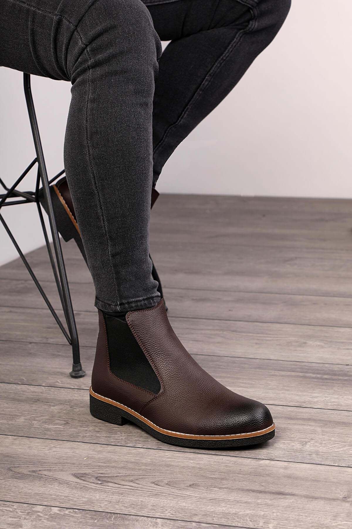 Freemax Unisex Ortopedik iç Tabanlık Suya Dayanıklı Chelsea Bot Garantili ÜrünFreemax.30141 KAHVERENGİ