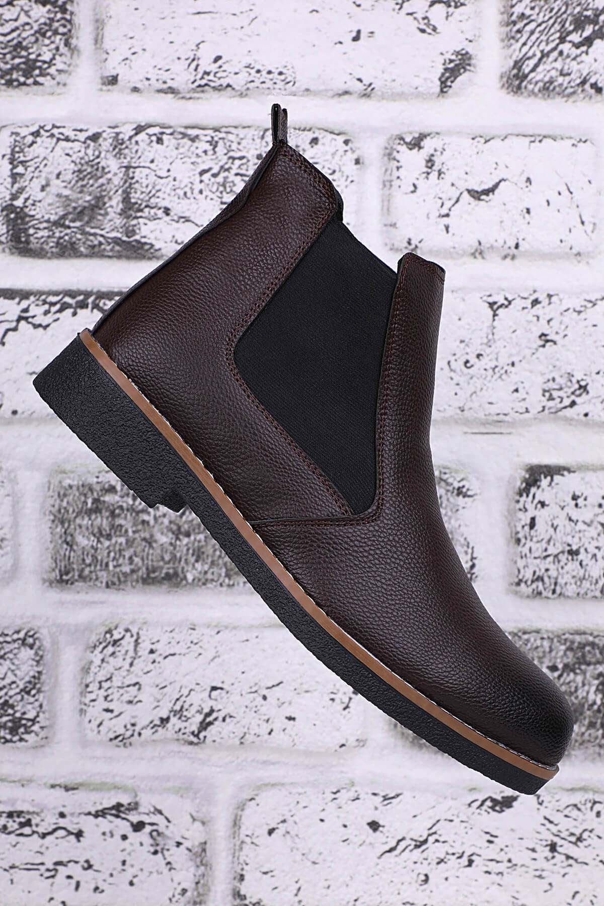 Freemax Unisex Ortopedik iç Tabanlık Suya Dayanıklı Chelsea Bot Garantili ÜrünFreemax.30141 KAHVERENGİ