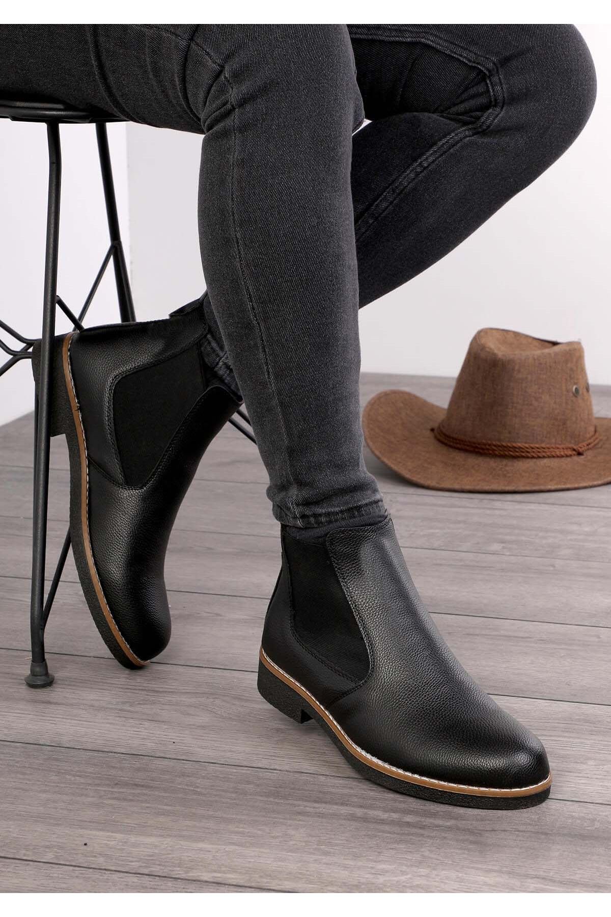 Freemax Unisex Ortopedik iç Tabanlık Suya Dayanıklı Chelsea Bot Garantili ÜrünFreemax.30141 SİYAH