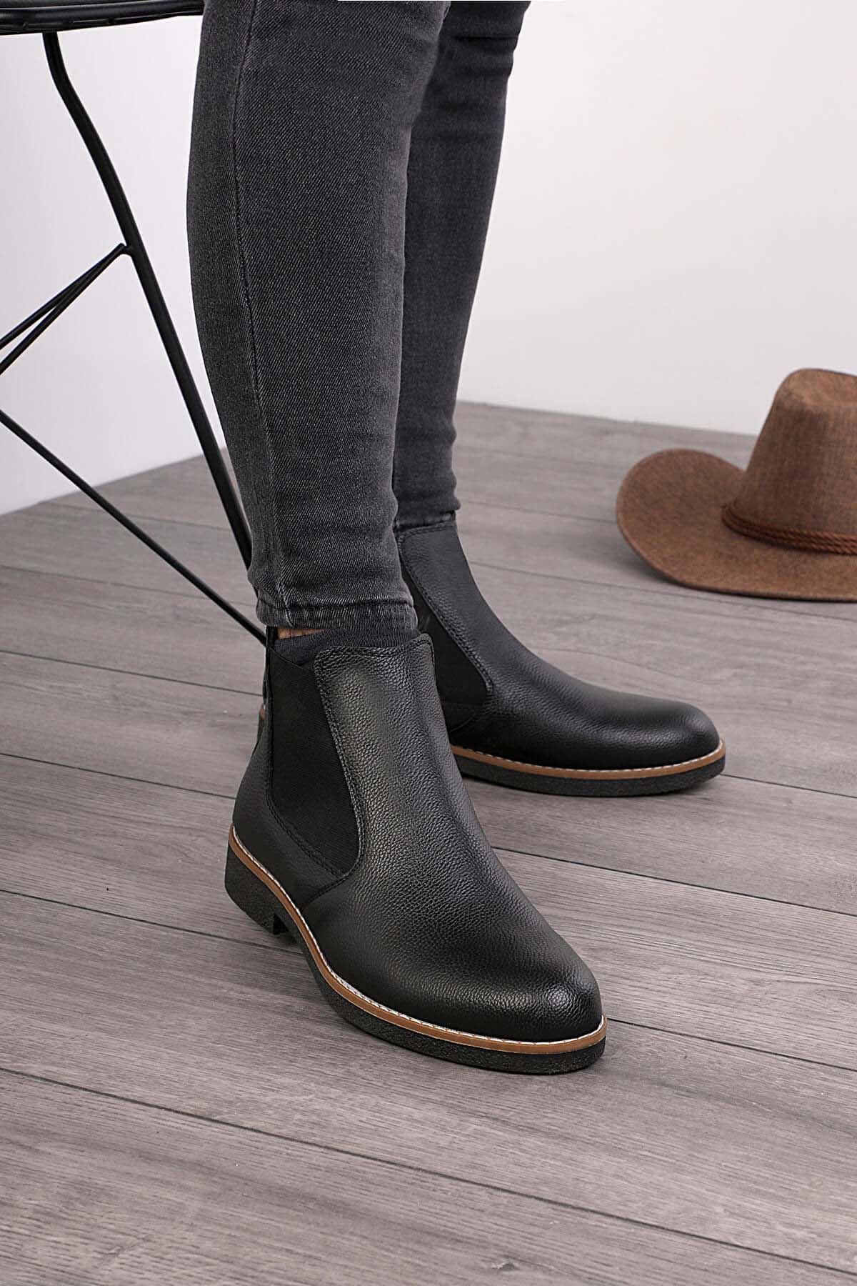 Freemax Unisex Ortopedik iç Tabanlık Suya Dayanıklı Chelsea Bot Garantili ÜrünFreemax.30141 SİYAH