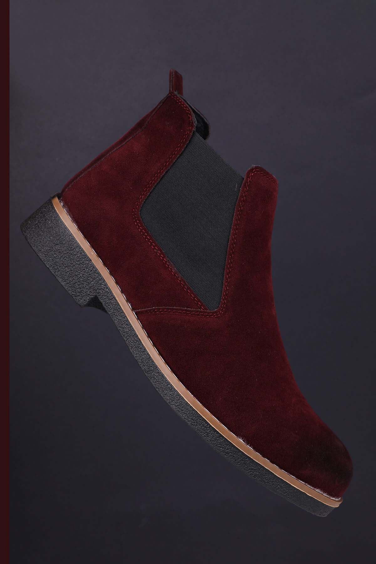 Freemax Unisex Ortopedik iç Tabanlık Suya Dayanıklı Chelsea Bot Garantili ÜrünFreemax.30141 Süet Bordo