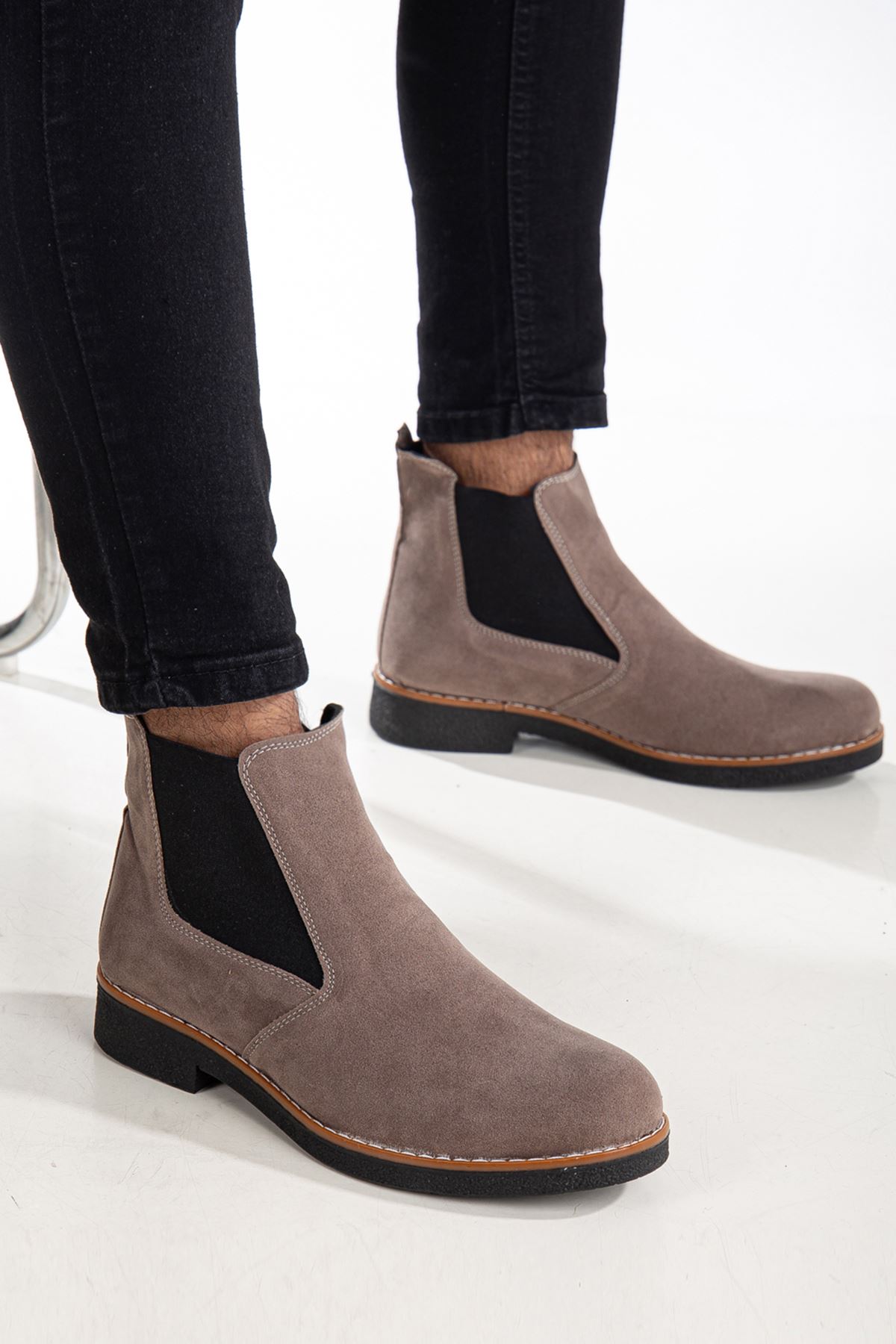 Freemax Unisex Ortopedik iç Tabanlık Suya Dayanıklı Chelsea Bot Garantili ÜrünFreemax.30141 Süet Taş