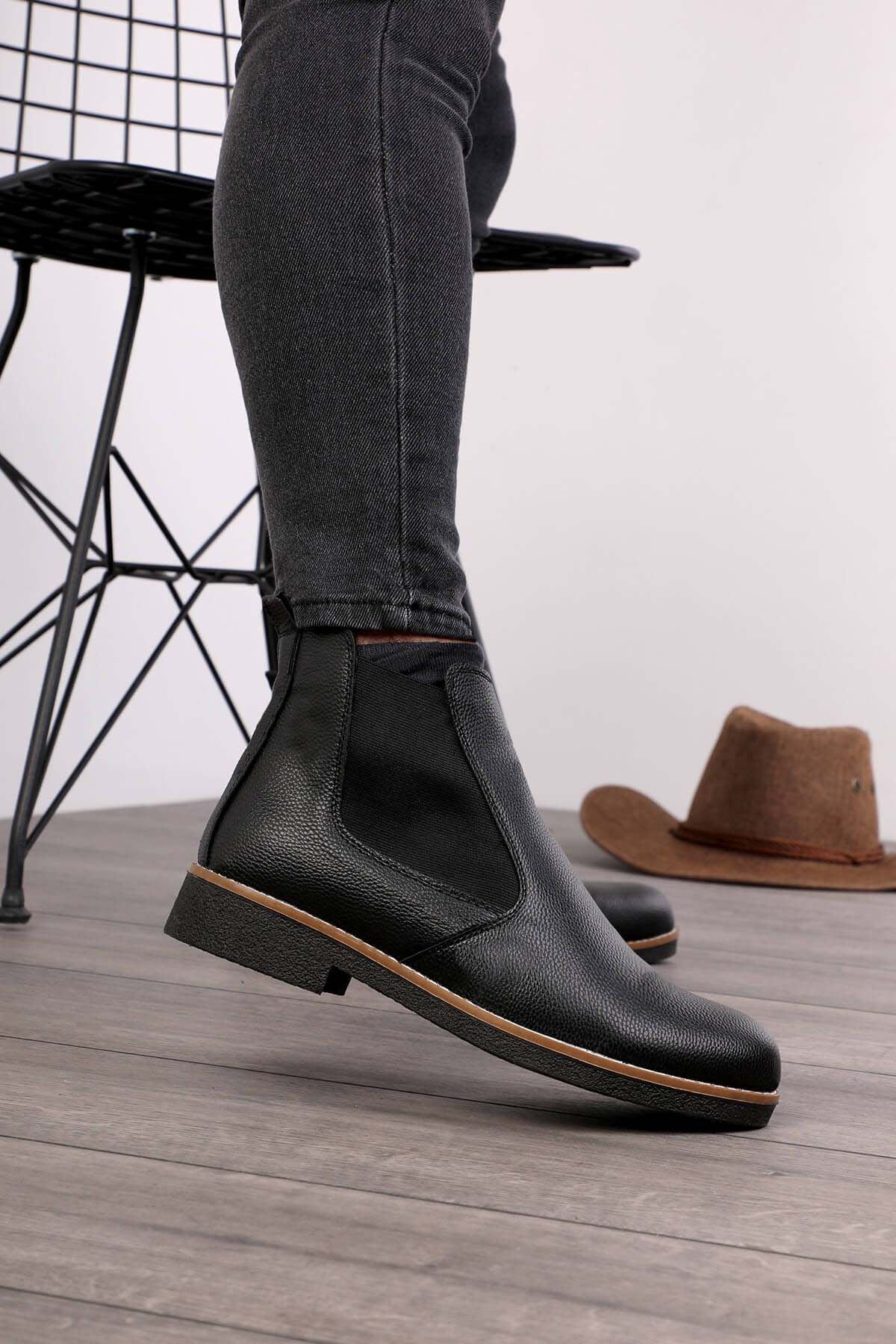 Freemax Unisex Ortopedik iç Tabanlık Suya Dayanıklı Chelsea Bot Garantili ÜrünFreemax.30141 SİYAH