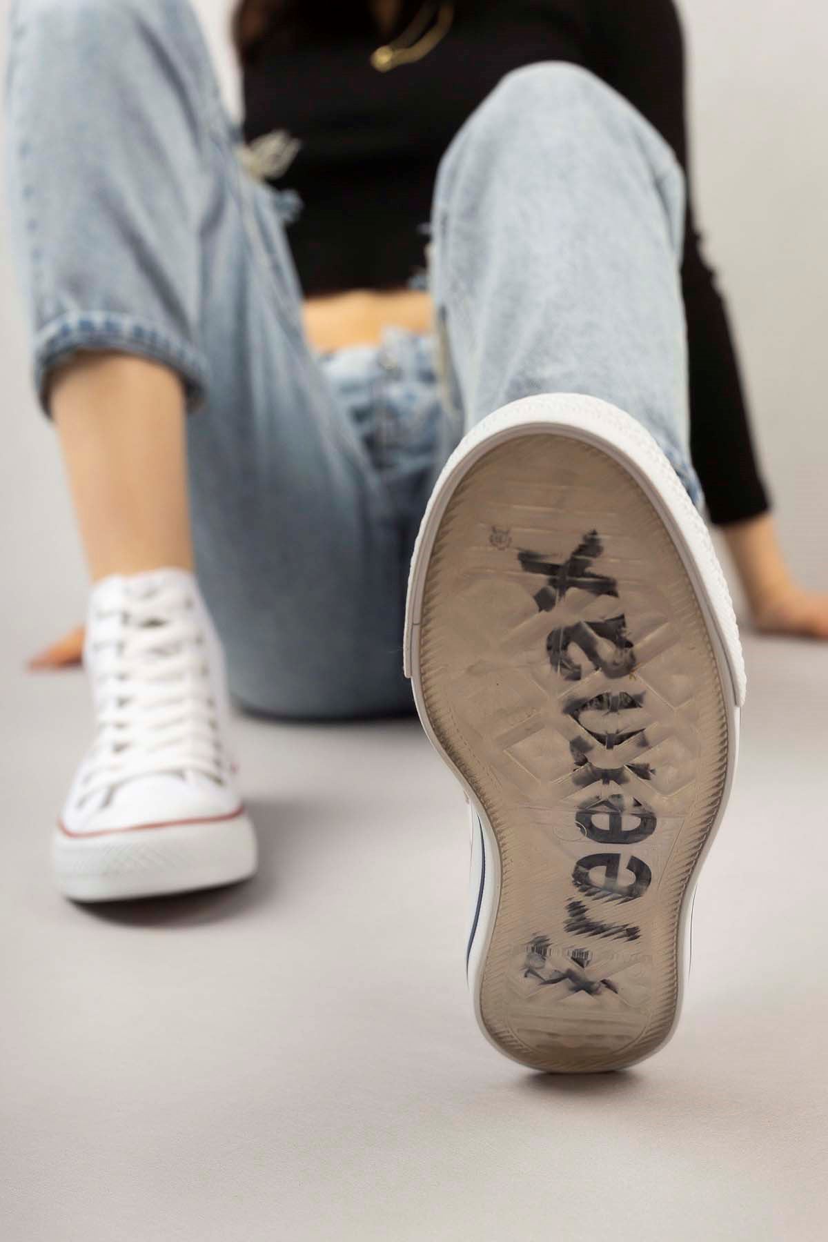 Freemax Kadın Hafif Keten Esnek Taban Spor Sneaker Ayakkab Freemax 4200 Bej