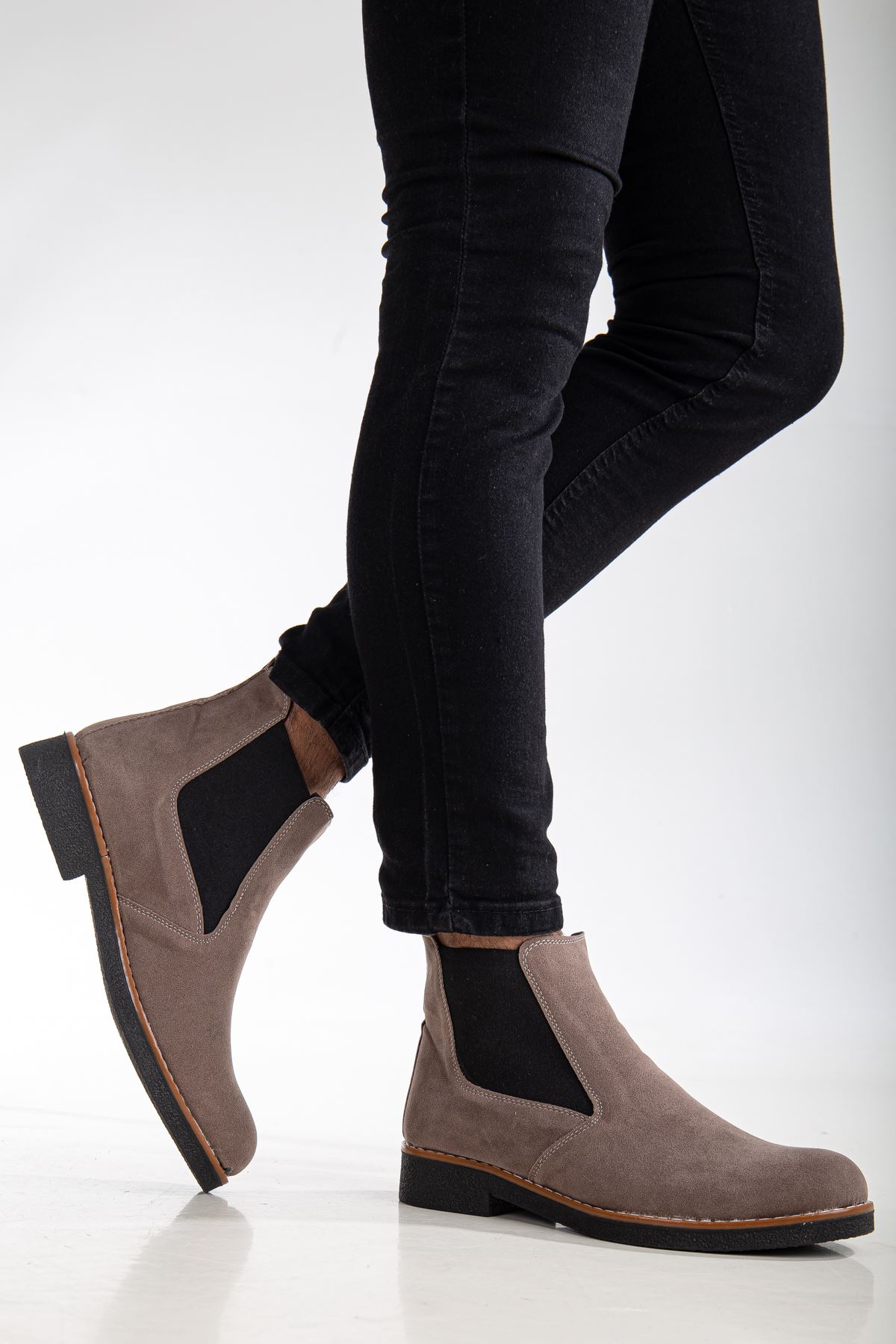 Freemax Unisex Ortopedik iç Tabanlık Suya Dayanıklı Chelsea Bot Garantili ÜrünFreemax.30141 Süet Taş