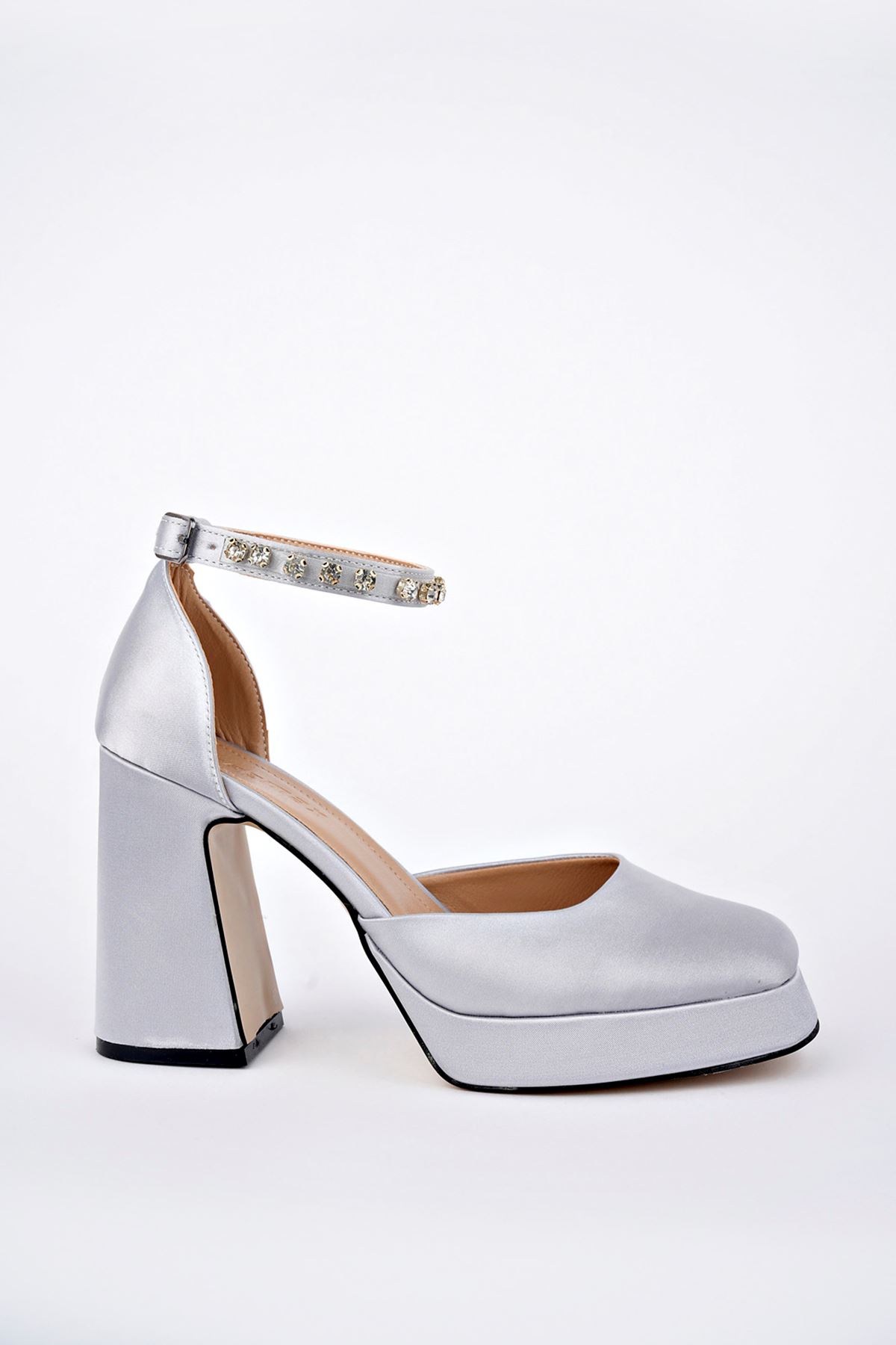 Freemax Kadın Yüksek Klasik 10 cm Topuklu Platform Ayakkabıı Byc 1008 Gümüş