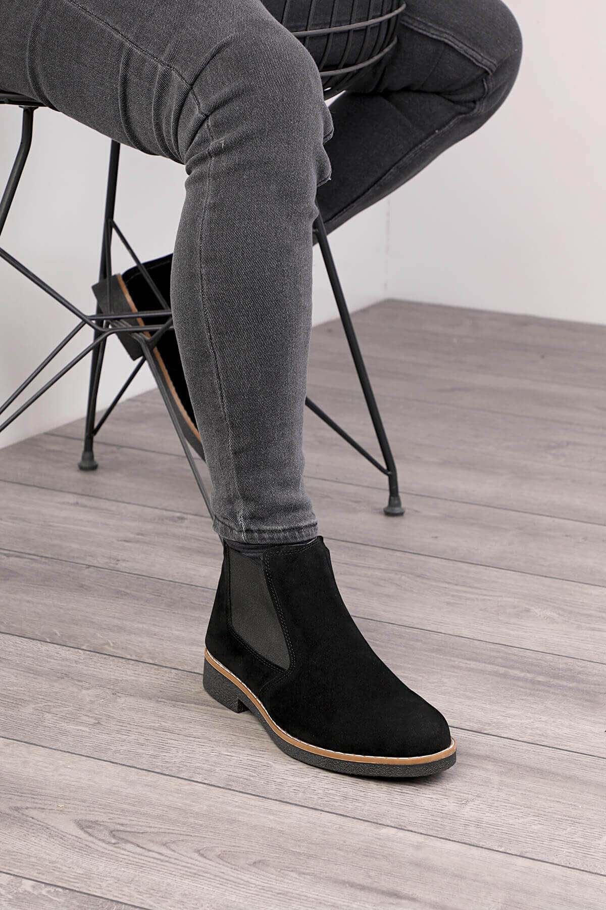 Freemax Unisex Ortopedik iç Tabanlık Suya Dayanıklı Chelsea Bot Garantili ÜrünFreemax.30141 SÜET SİYAH