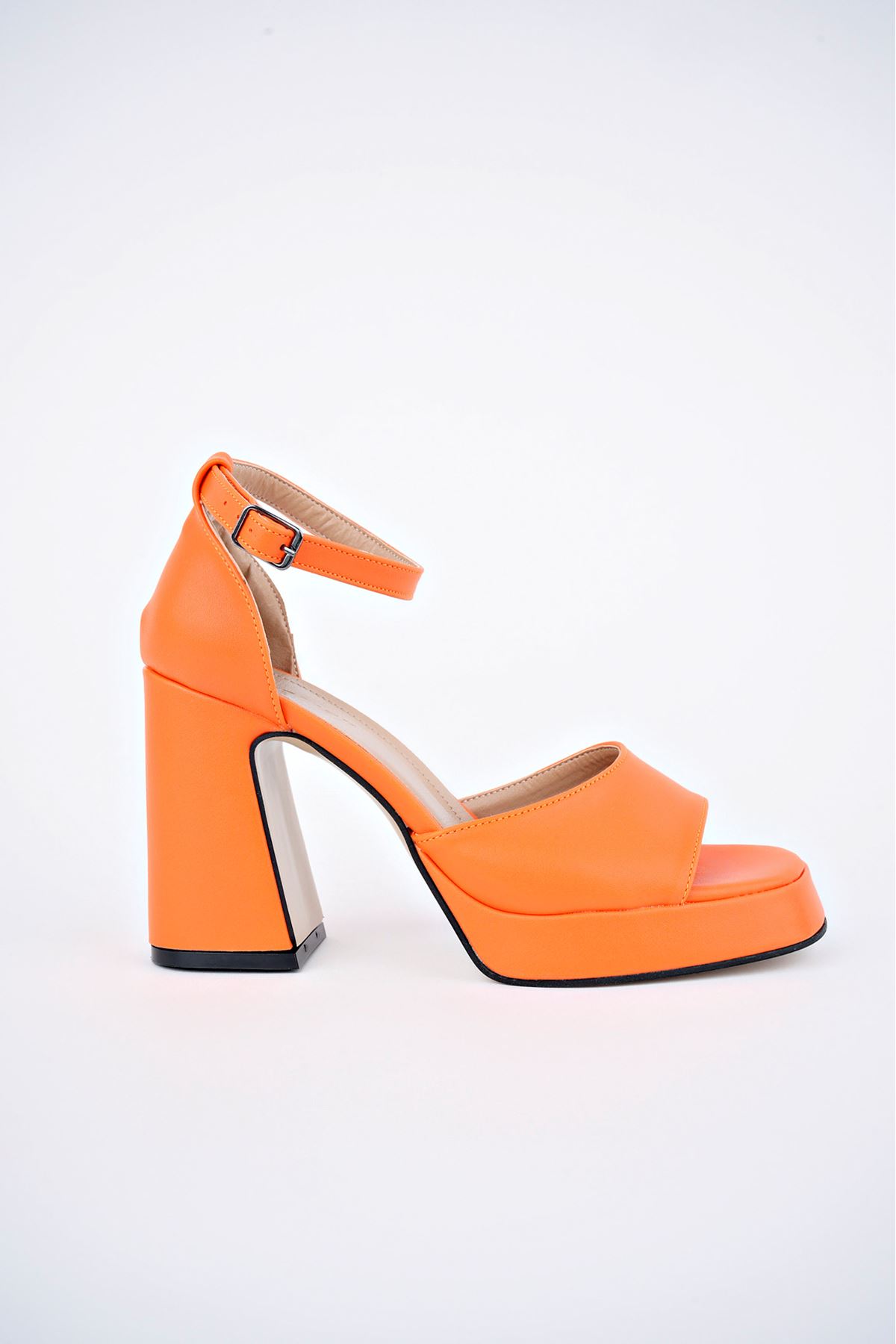 Freemax Kadın Yüksek Klasik 10 cm Topuklu Platform Ayakkabı Byc 1002 Orange
